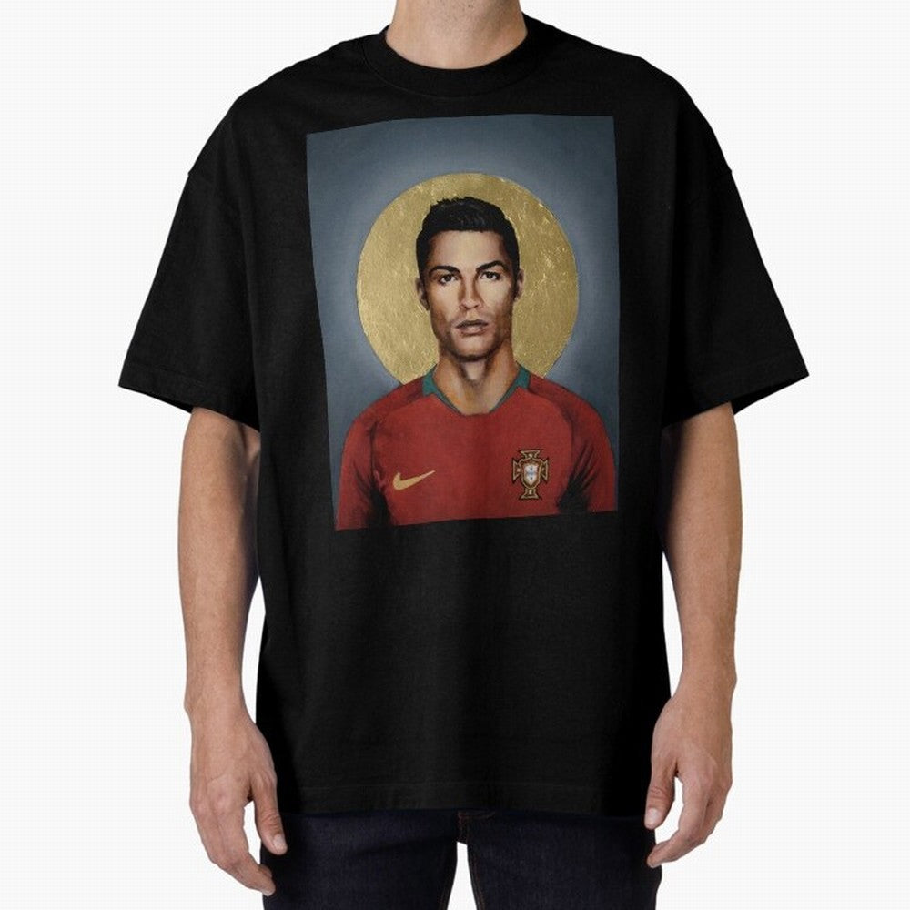 Cristiano Ronaldo CR7 Saint Portugal Football Legend Fan Art Oversized T-Shirt Treasure Match Day Hype around FIFA World Cup 2026 USA Canada Mexico, Mbappe, Netherlands, Champion Mindset, Group Stage Buzz, Knockout Tension and Passionate Fan