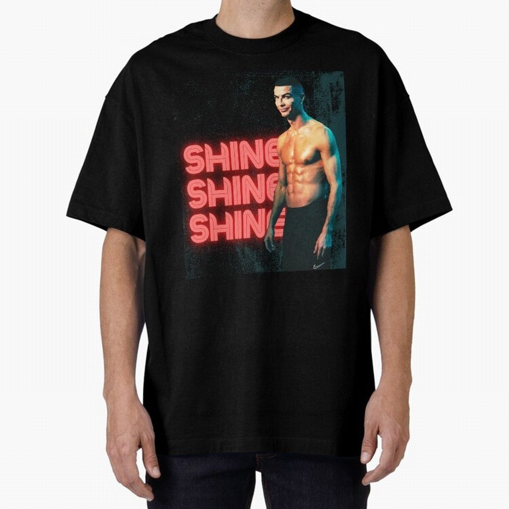 Cristiano Ronaldo Shine Oversized T-Shirt Relive FIFA World Cup 2026 Group Stage Connected to Neymar, Haaland and Cristiano Ronaldo, England Energy, Supporter Pride, Iconic Celebrations, Legendary Names and Global Match Day Energy; Great for Watch