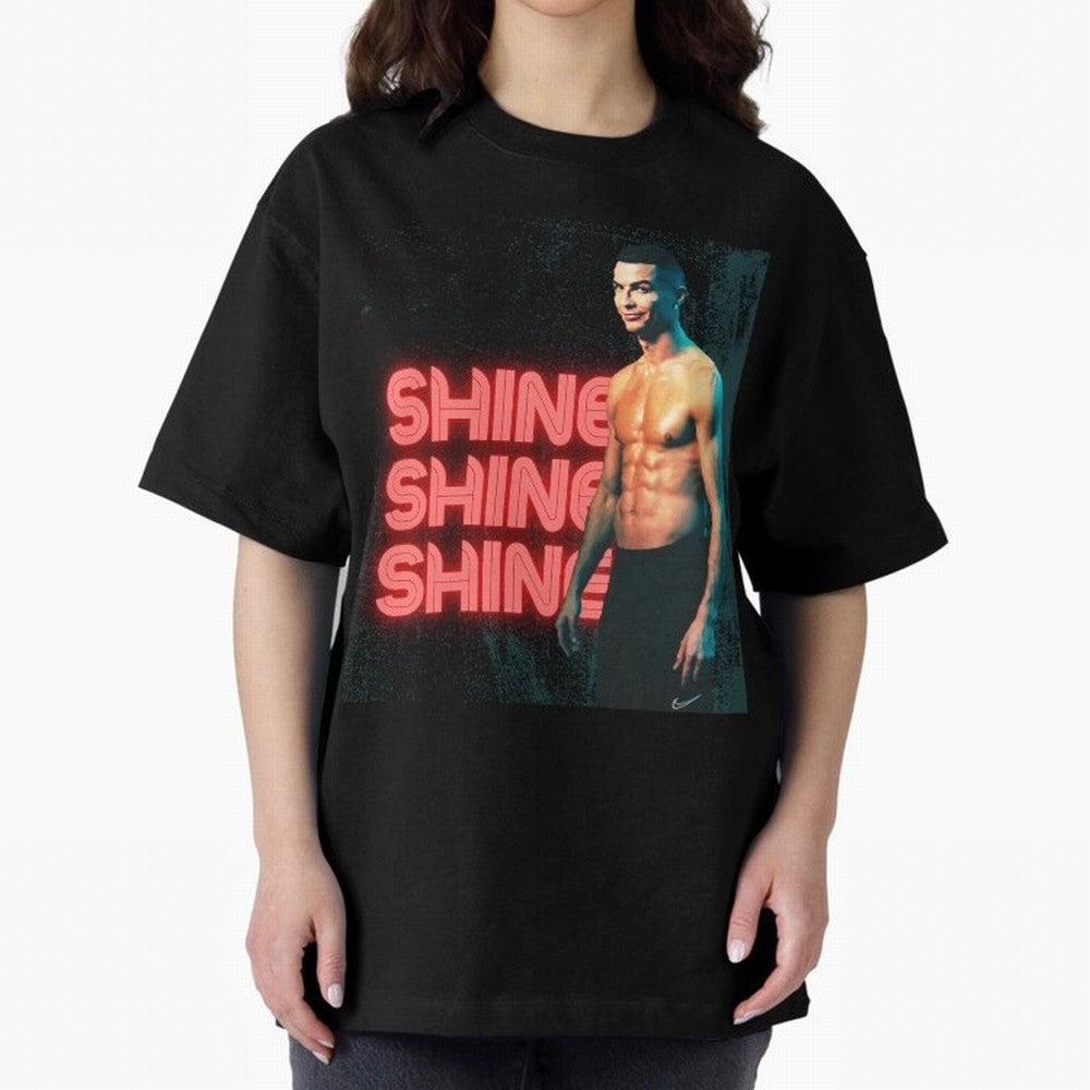 Cristiano Ronaldo Shine Oversized T-Shirt Relive FIFA World Cup 2026 Group Stage Connected to Neymar, Haaland and Cristiano Ronaldo, England Energy, Supporter Pride, Iconic Celebrations, Legendary Names and Global Match Day Energy; Great for Watch