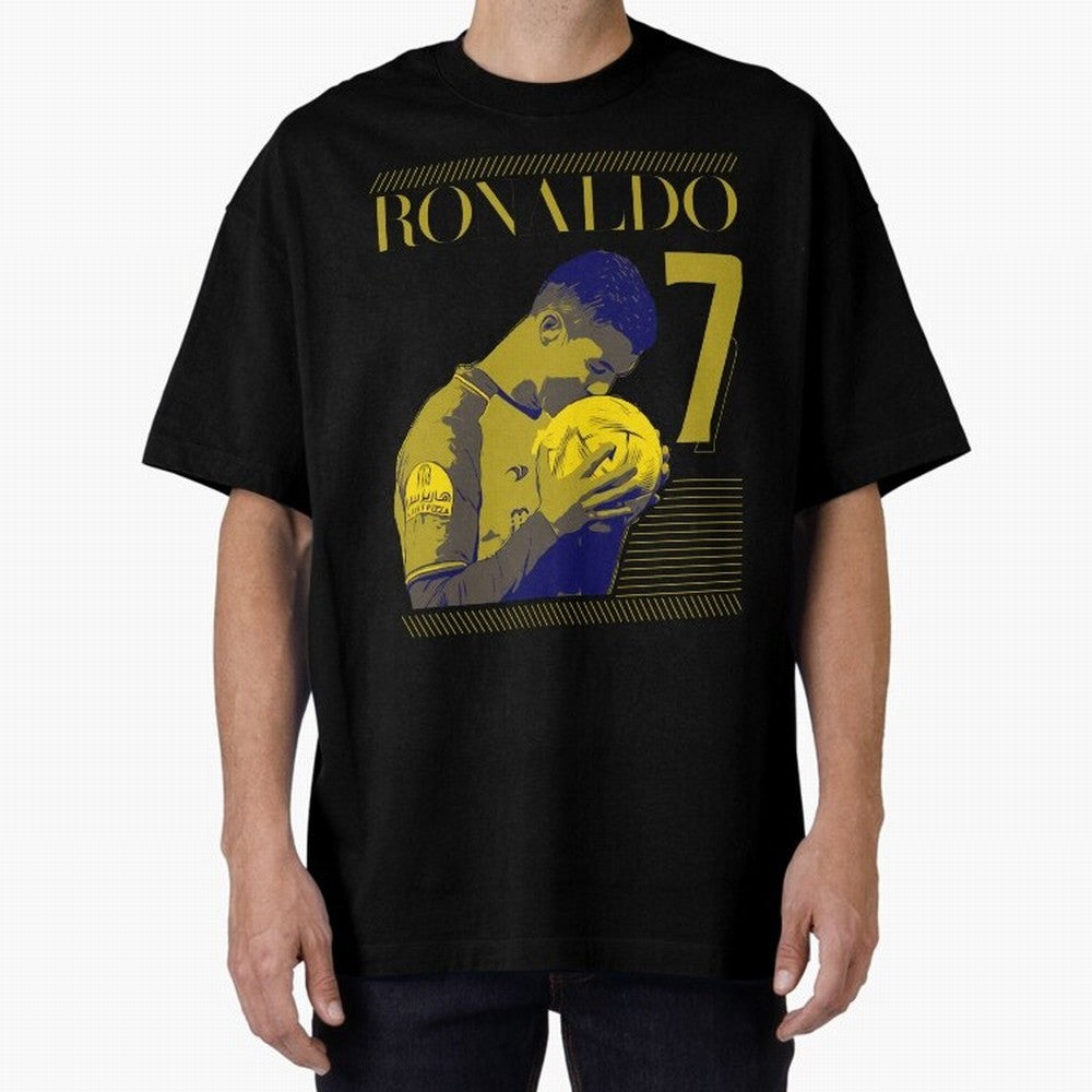 Cristiano Ronaldo Its Yellow Oversized T-Shirt Celebrate National Team Dreams in Match Day Hype around FIFA World Cup 2026, Messi and Cristiano Ronaldo, Portugal, Supporter Pride, Iconic Celebrations, Legendary Names and Global Match Day Energy;
