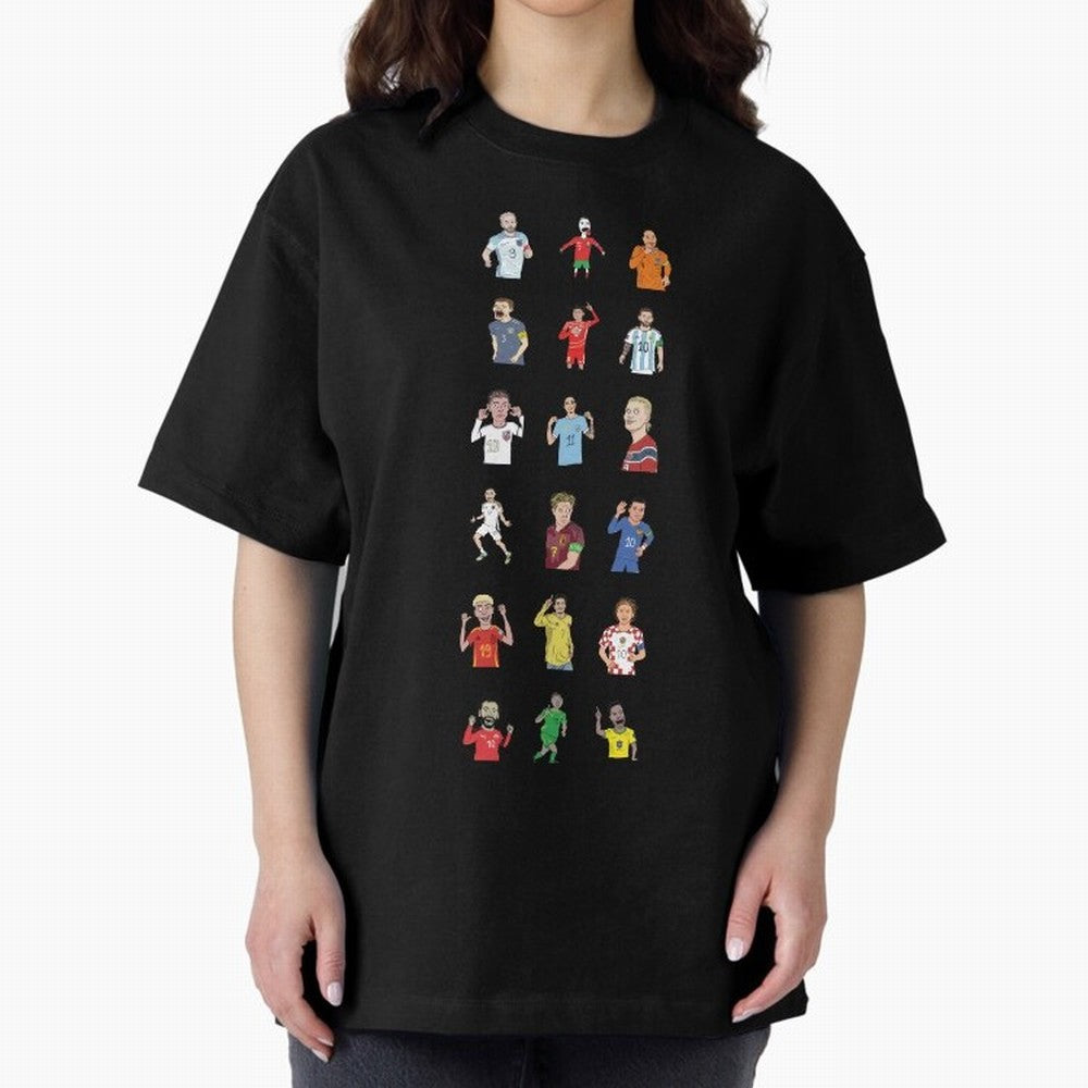 Badly Drawn Footballers Oversized T-Shirt Represent FIFA World Cup 2026 Group Stage Filled with Mbappe, Germany Energy, Match Day Excitement, Supporter Culture, Golden Goals and Global Football Passion; Built for Supporters Chasing Trophy Dreams,