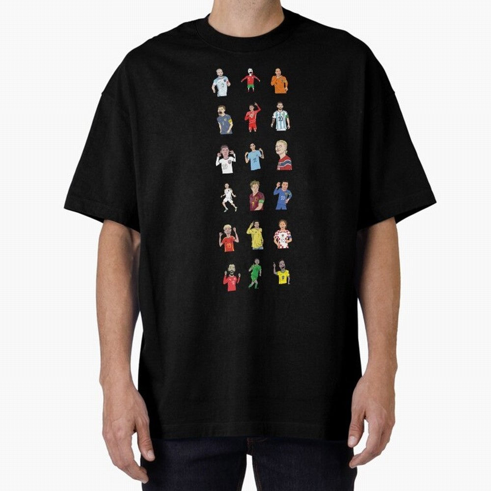 Badly Drawn Footballers Oversized T-Shirt Represent FIFA World Cup 2026 Group Stage Filled with Mbappe, Germany Energy, Match Day Excitement, Supporter Culture, Golden Goals and Global Football Passion; Built for Supporters Chasing Trophy Dreams,