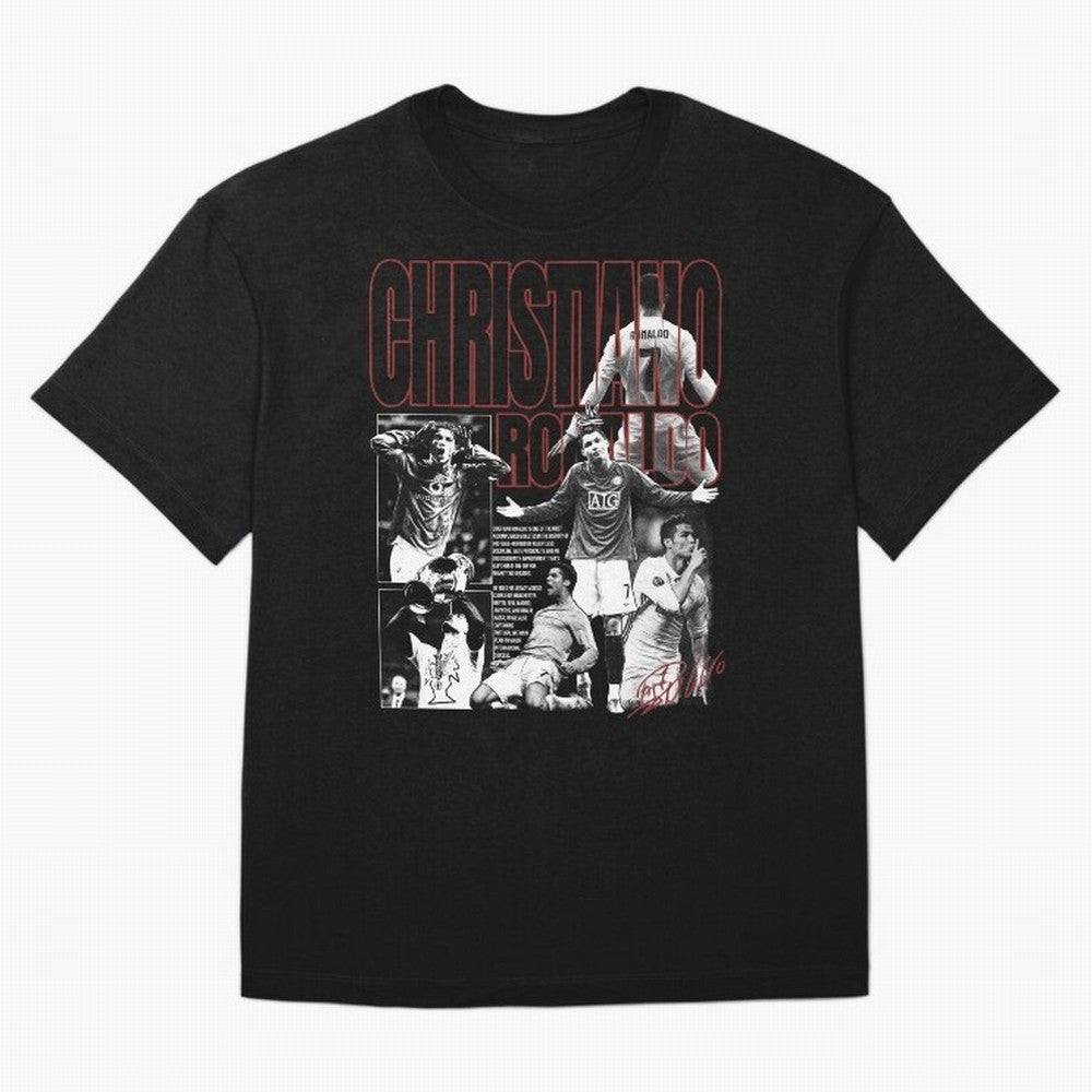Cristiano Ronaldo Vintage Graphic Oversized T-Shirt Represent Football Lovers during Match Day Hype around FIFA World Cup 2026, CR7 and Messi, France, Global Supporter Spirit, Legendary Goals, National Colors and Tournament Celebration; Ideal for