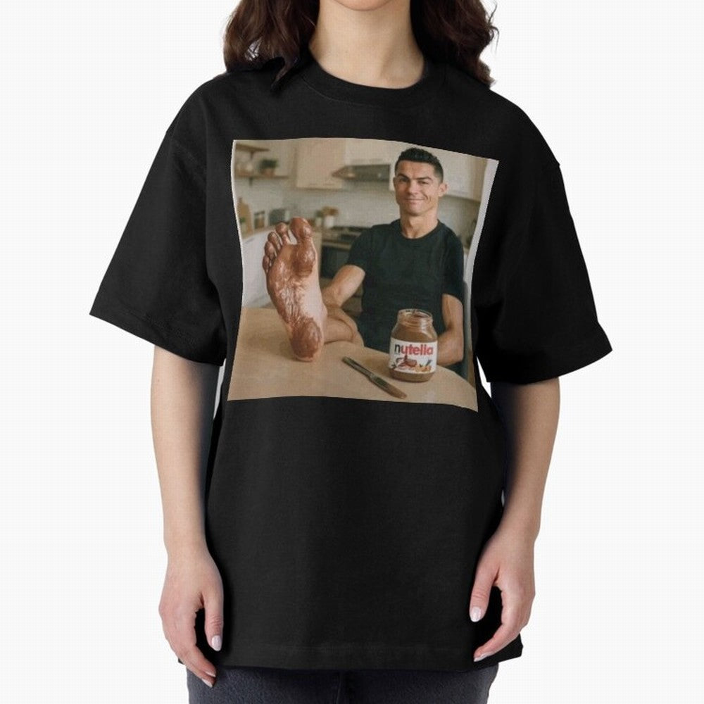 Ronaldo Nutella (LOW RES) Oversized T-Shirt Live for the Drama of Global Football Passion for FIFA World Cup 2026 Group Stage, Capturing Neymar, Netherlands, Worldwide Fan Energy, Dramatic Goals, Stadium Lights and Championship Celebrations; Ideal