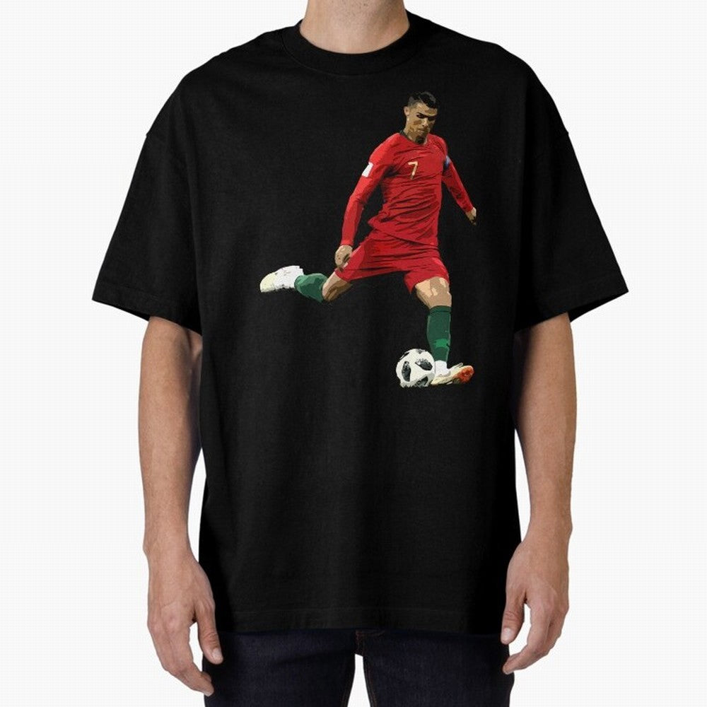 Cristiano Ronaldo Oversized T-Shirt Elevate FIFA World Cup 2026 Group Stage Centered on CR7, England and Germany Energy, Global Supporter Spirit, Legendary Goals, National Colors and Tournament Celebration; Made for Die Hard Supporters, Soccer