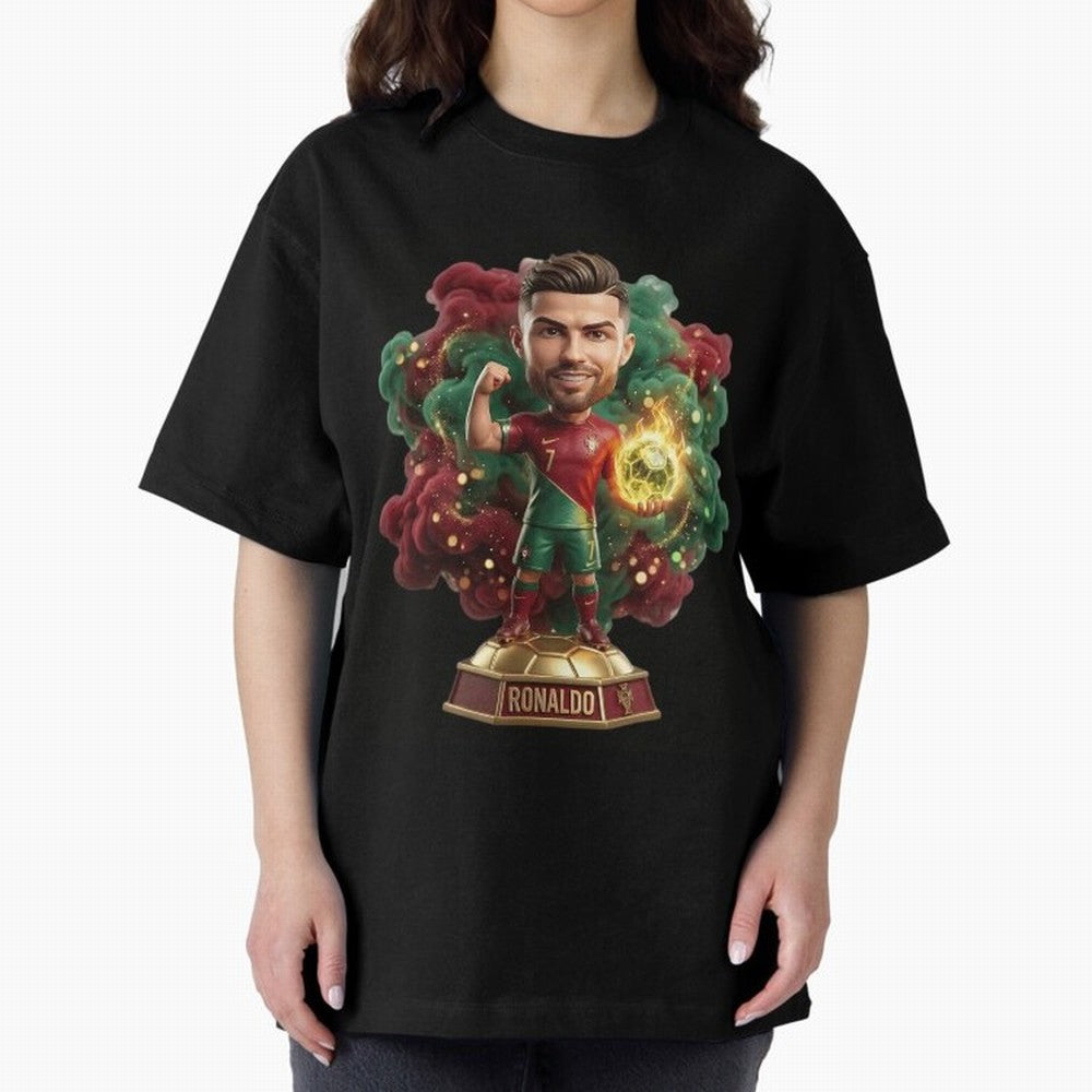 Ronaldo Portugal 2026 - Legend Soccer Chibi 3D Oversized T-Shirt Fuel Match Day Hype around FIFA World Cup 2026 Group Stage, CR7 and Messi, Argentina and Brazil, Classic Soccer Heritage, Championship Pressure, Fan Loyalty and International Pride;