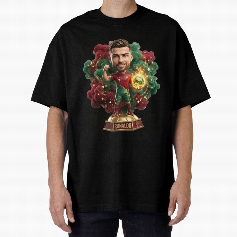 Ronaldo Portugal 2026 - Legend Soccer Chibi 3D Oversized T-Shirt Fuel Match Day Hype around FIFA World Cup 2026 Group Stage, CR7 and Messi, Argentina and Brazil, Classic Soccer Heritage, Championship Pressure, Fan Loyalty and International Pride;