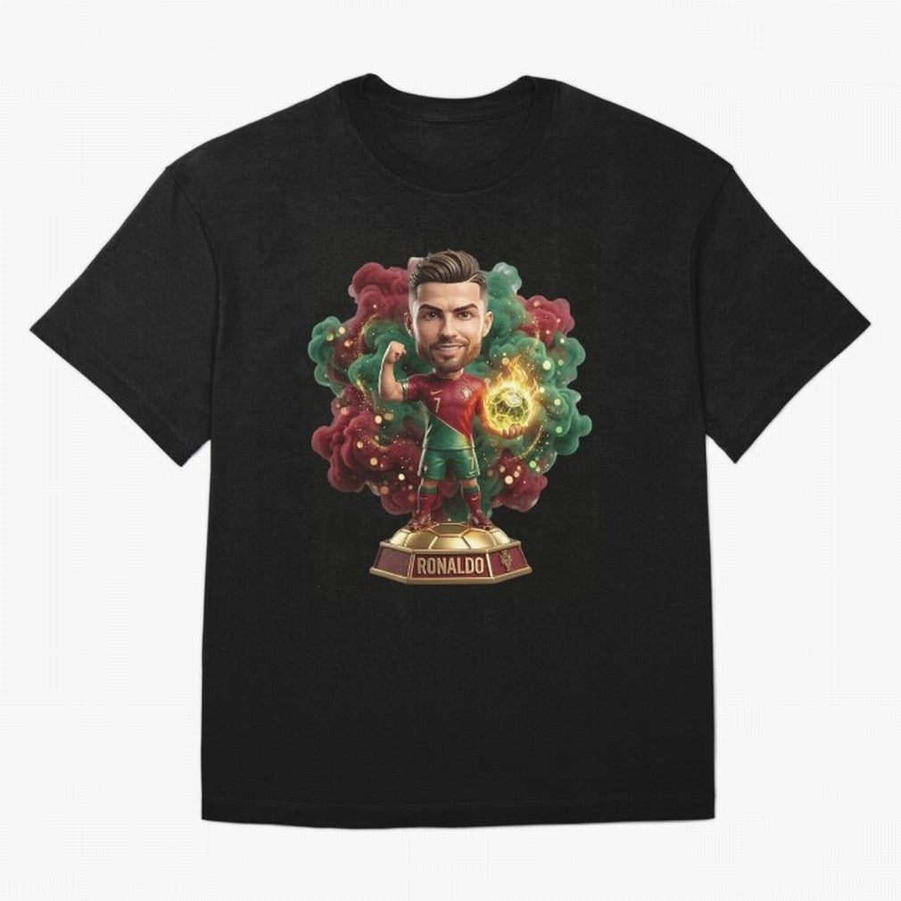 Ronaldo Portugal 2026 - Legend Soccer Chibi 3D Oversized T-Shirt Fuel Match Day Hype around FIFA World Cup 2026 Group Stage, CR7 and Messi, Argentina and Brazil, Classic Soccer Heritage, Championship Pressure, Fan Loyalty and International Pride;