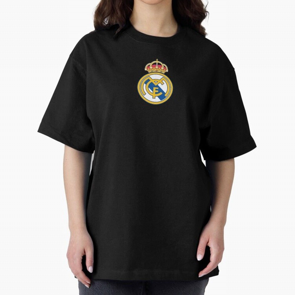 RE-AL-MAD-RID- Logo FC Merchandise Oversized T-Shirt Honor the Beautiful Game during FIFA World Cup 2026 for Fans of Cristiano Ronaldo and Brazil, Bringing Football History, Final Match Energy, Crowd Noise and Once in a Lifetime Moments; Perfect
