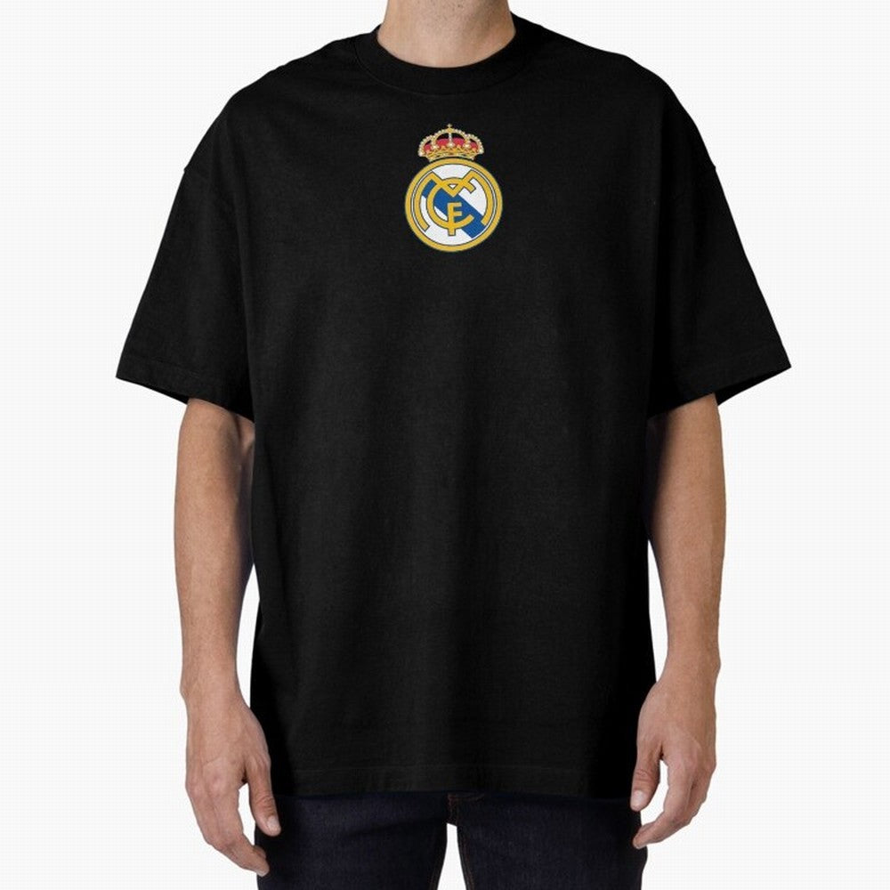 RE-AL-MAD-RID- Logo FC Merchandise Oversized T-Shirt Honor the Beautiful Game during FIFA World Cup 2026 for Fans of Cristiano Ronaldo and Brazil, Bringing Football History, Final Match Energy, Crowd Noise and Once in a Lifetime Moments; Perfect