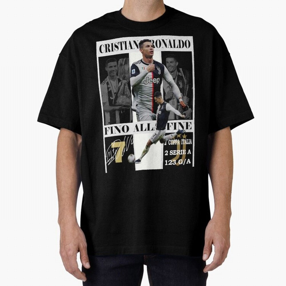 Cristiano Ronaldo Juventus Poster - Iconic CR7 Turin Fan Art Print Oversized T-Shirt Follow Every Goal of the FIFA World Cup 2026 Group Stage Journey through CR7 and Messi Highlights, Brazil, Portugal and Argentina Pride, Classic Soccer Heritage,