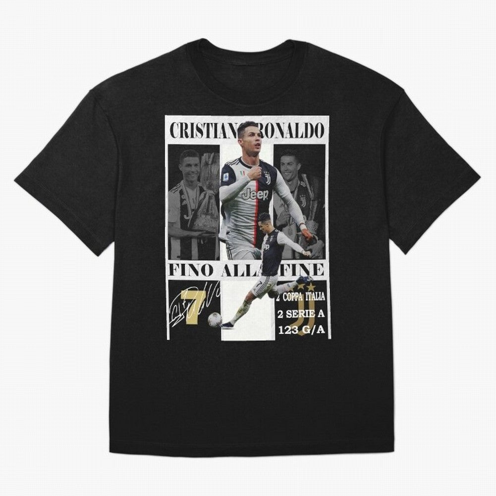 Cristiano Ronaldo Juventus Poster - Iconic CR7 Turin Fan Art Print Oversized T-Shirt Follow Every Goal of the FIFA World Cup 2026 Group Stage Journey through CR7 and Messi Highlights, Brazil, Portugal and Argentina Pride, Classic Soccer Heritage,