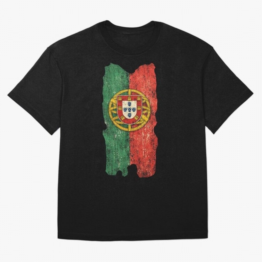 Vintage Portugal Flag Soccer Fan Design Oversized T-Shirt Make the Season About Global Football Passion for FIFA World Cup 2026 Group Stage, Driven by Cristiano Ronaldo, Netherlands, Championship Spirit, Famous Goals, Roaring Crowds and