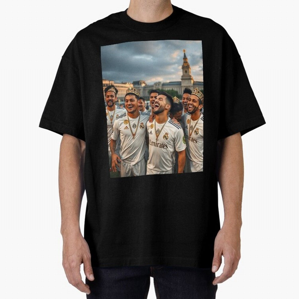 Derb¨ª Real Madrid Oversized T-Shirt Bring Retro Soccer Energy to the FIFA World Cup 2026 Journey through Messi and Cristiano Ronaldo Highlights, Spain Pride, Worldwide Fan Energy, Dramatic Goals, Stadium Lights and Championship Celebrations;