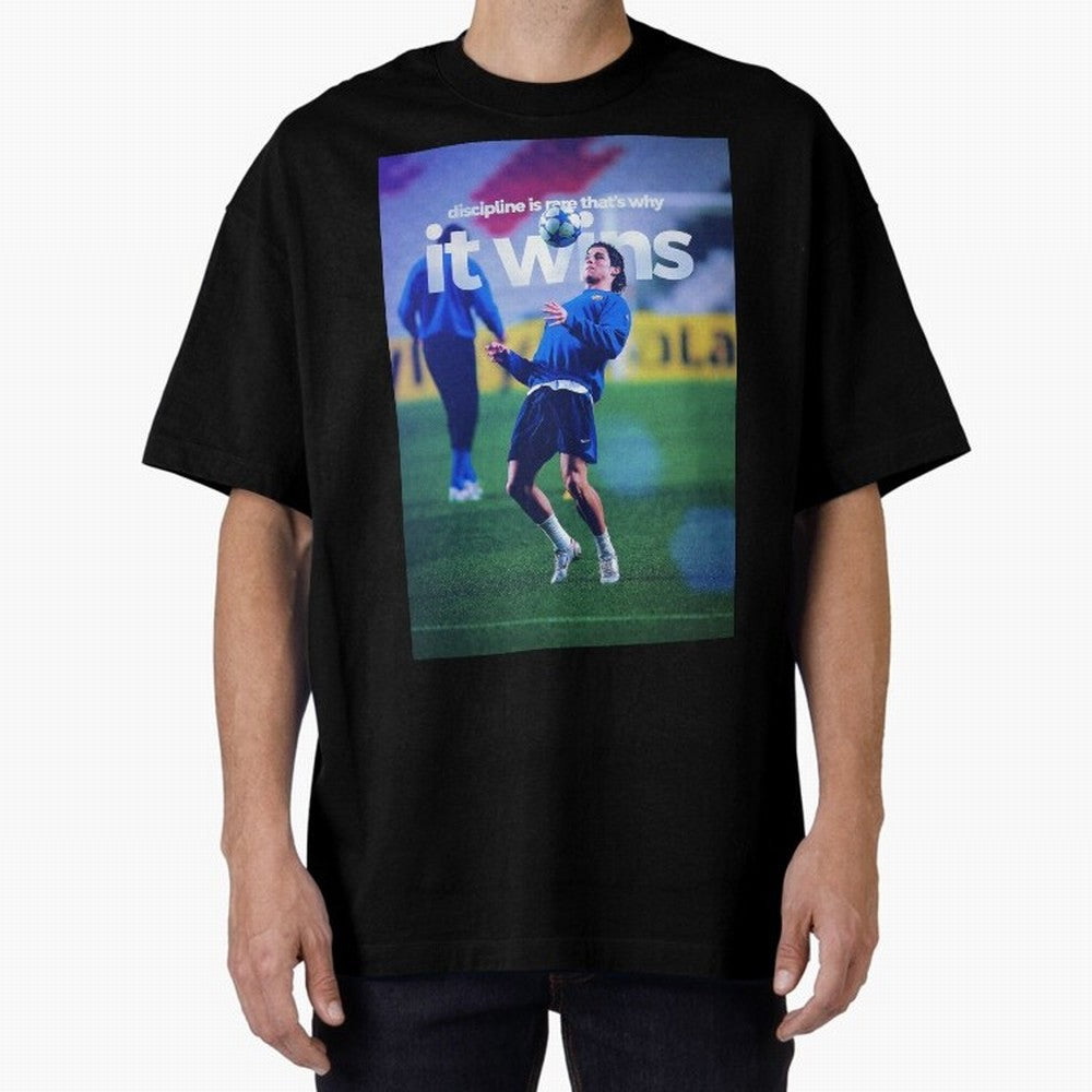 Cristiano Ronaldo - Discipline is rare that's why it wins Oversized T-Shirt Relive Match Day Hype around FIFA World Cup 2026 USA Canada Mexico, Neymar, England, France and Netherlands, Champion Mindset, Group Stage Buzz, Knockout Tension and