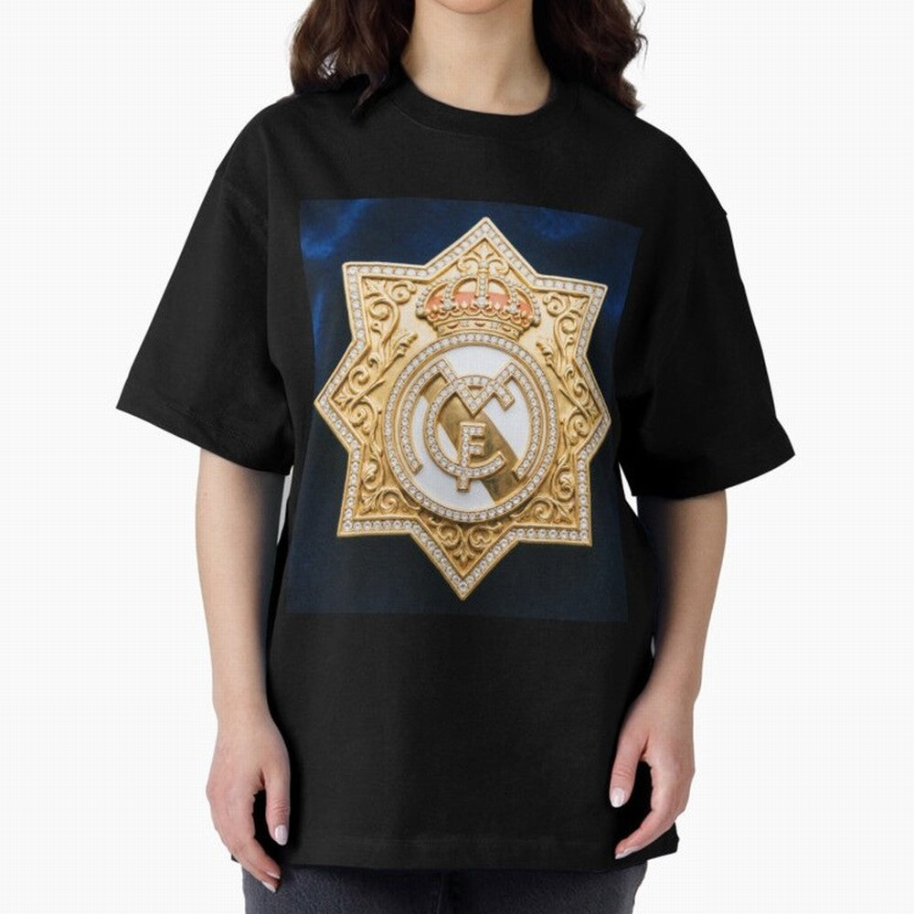 Escudo del Realma Oversized T-Shirt Celebrate Golden Goal Energy in the FIFA World Cup 2026 Journey through Haaland and Mbappe Highlights, England and Germany Pride, Championship Spirit, Famous Goals, Roaring Crowds and International Football