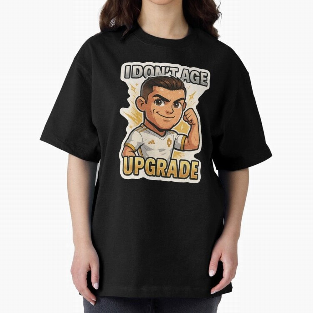 I Dont Age Upgrade Oversized T-Shirt Fuel FIFA World Cup 2026 Group Stage Spirit, Filled with England, France and Netherlands, CR7, Stadium Chants, National Pride, Trophy Dreams and Unforgettable Football Memories; Ideal for Football Dads, Football