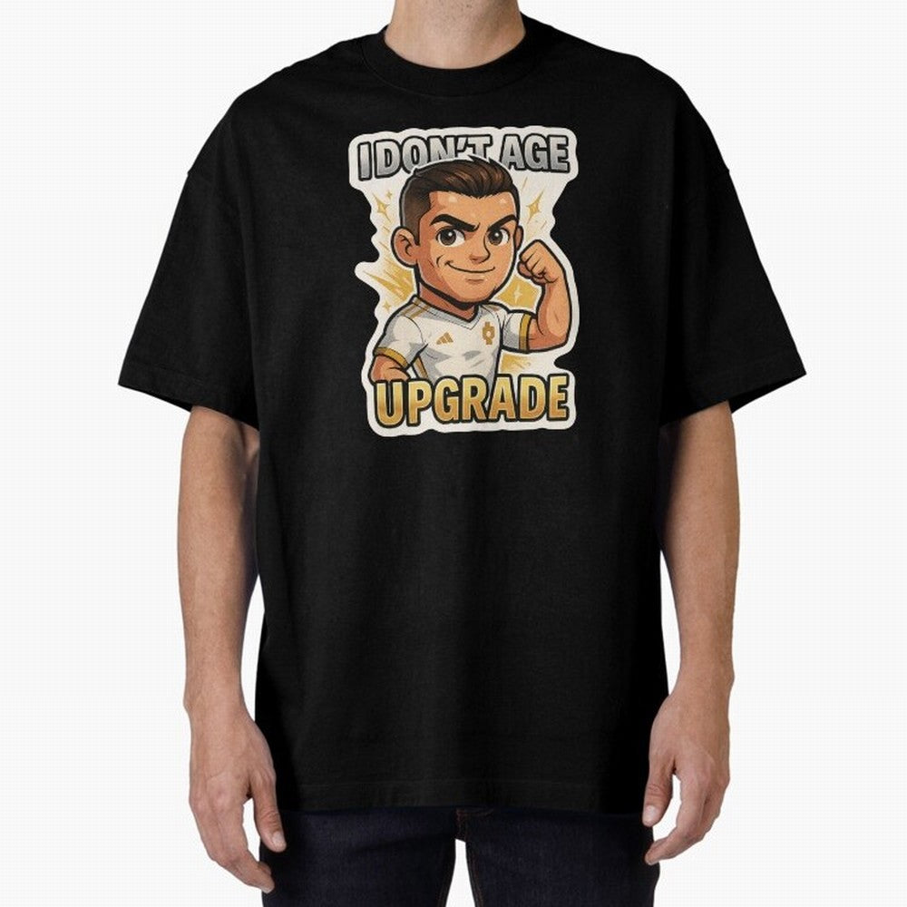 I Dont Age Upgrade Oversized T-Shirt Fuel FIFA World Cup 2026 Group Stage Spirit, Filled with England, France and Netherlands, CR7, Stadium Chants, National Pride, Trophy Dreams and Unforgettable Football Memories; Ideal for Football Dads, Football