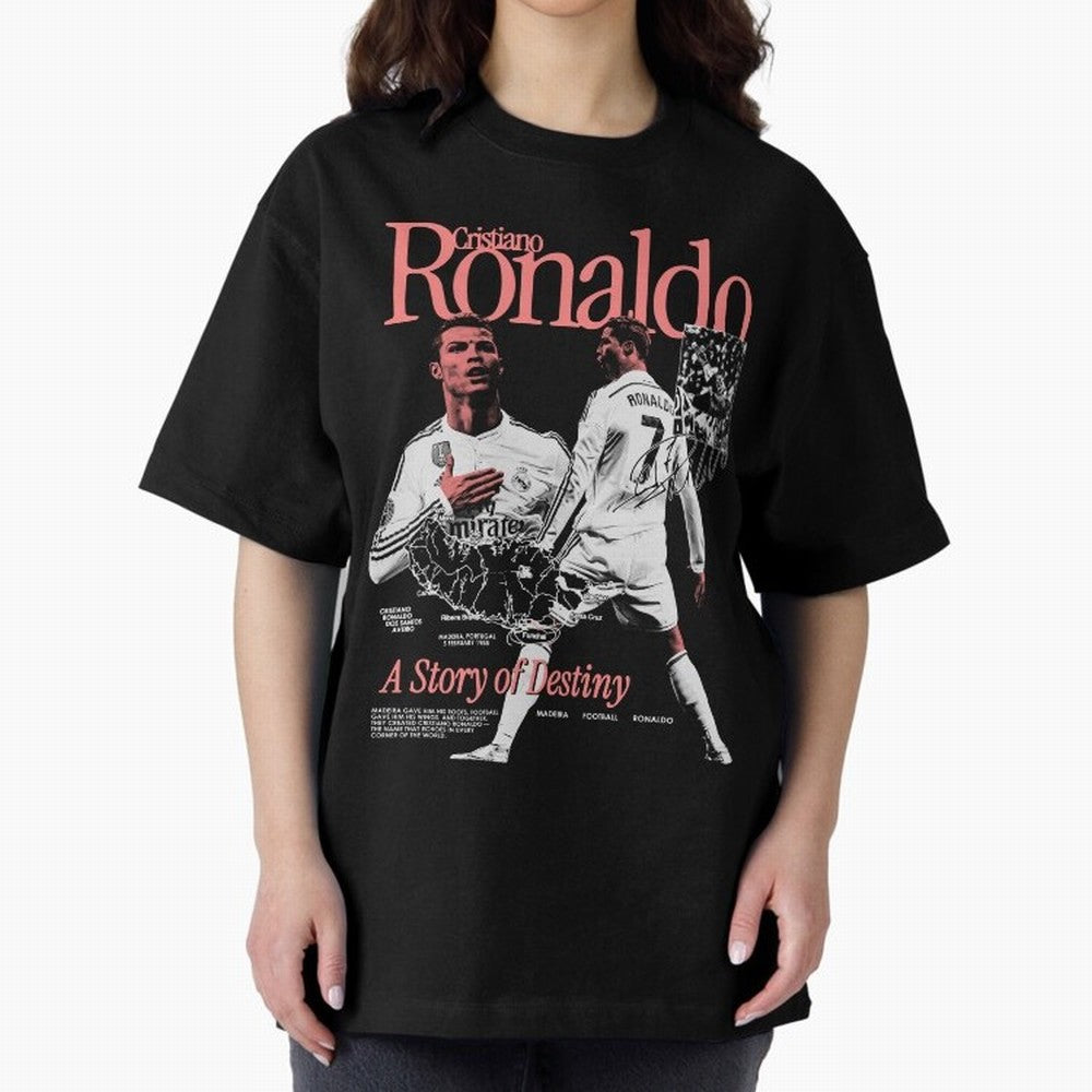 CR7 Cristiano Oversized T-Shirt Celebrate National Team Dreams in FIFA World Cup 2026 Group Stage with Messi, Brazil, Portugal and Argentina Energy, Goal Celebration Energy, Supporter Heritage, Football Icons and Worldwide Tournament Joy; Perfect