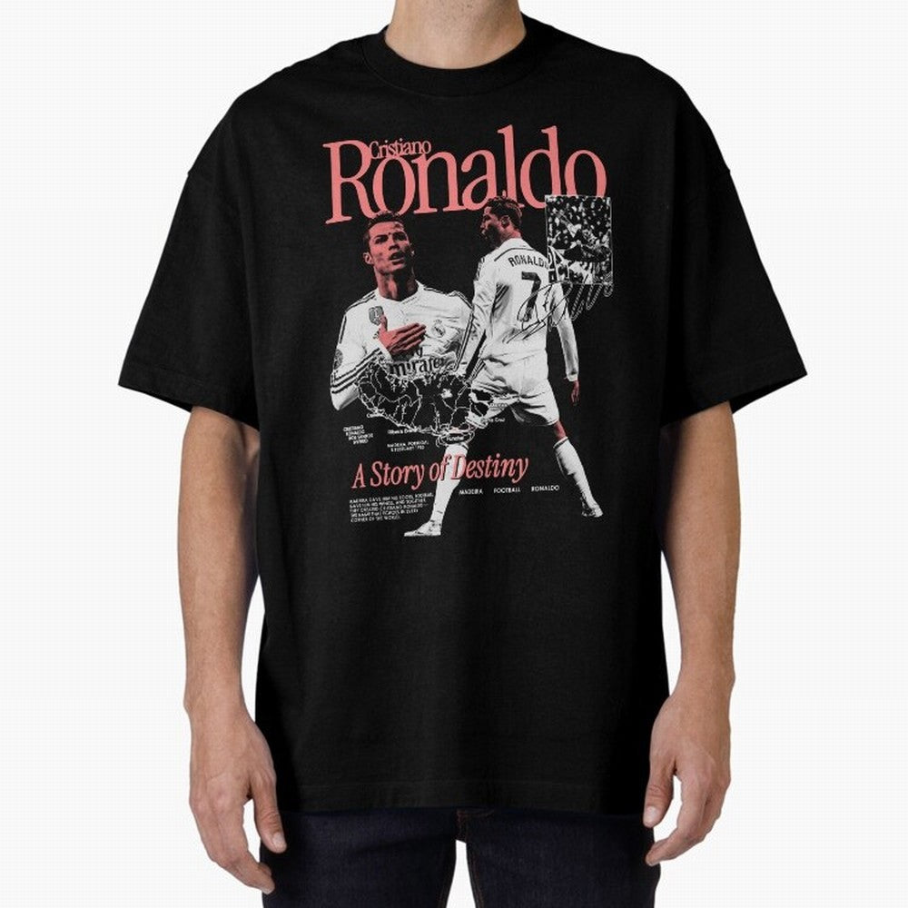 CR7 Cristiano Oversized T-Shirt Celebrate National Team Dreams in FIFA World Cup 2026 Group Stage with Messi, Brazil, Portugal and Argentina Energy, Goal Celebration Energy, Supporter Heritage, Football Icons and Worldwide Tournament Joy; Perfect