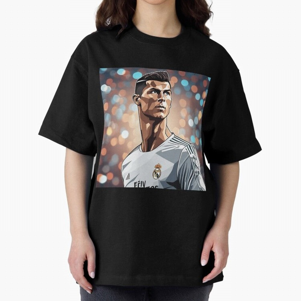 Ronaldo Cr7 Cristiano The Goat Artwork Futbol Soccer Oversized T-Shirt Live for the Drama of FIFA World Cup 2026 Group Stage Spirit, Made for Argentina, France and Brazil, Cristiano Ronaldo, Haaland and CR7, Goal Celebration Energy, Supporter