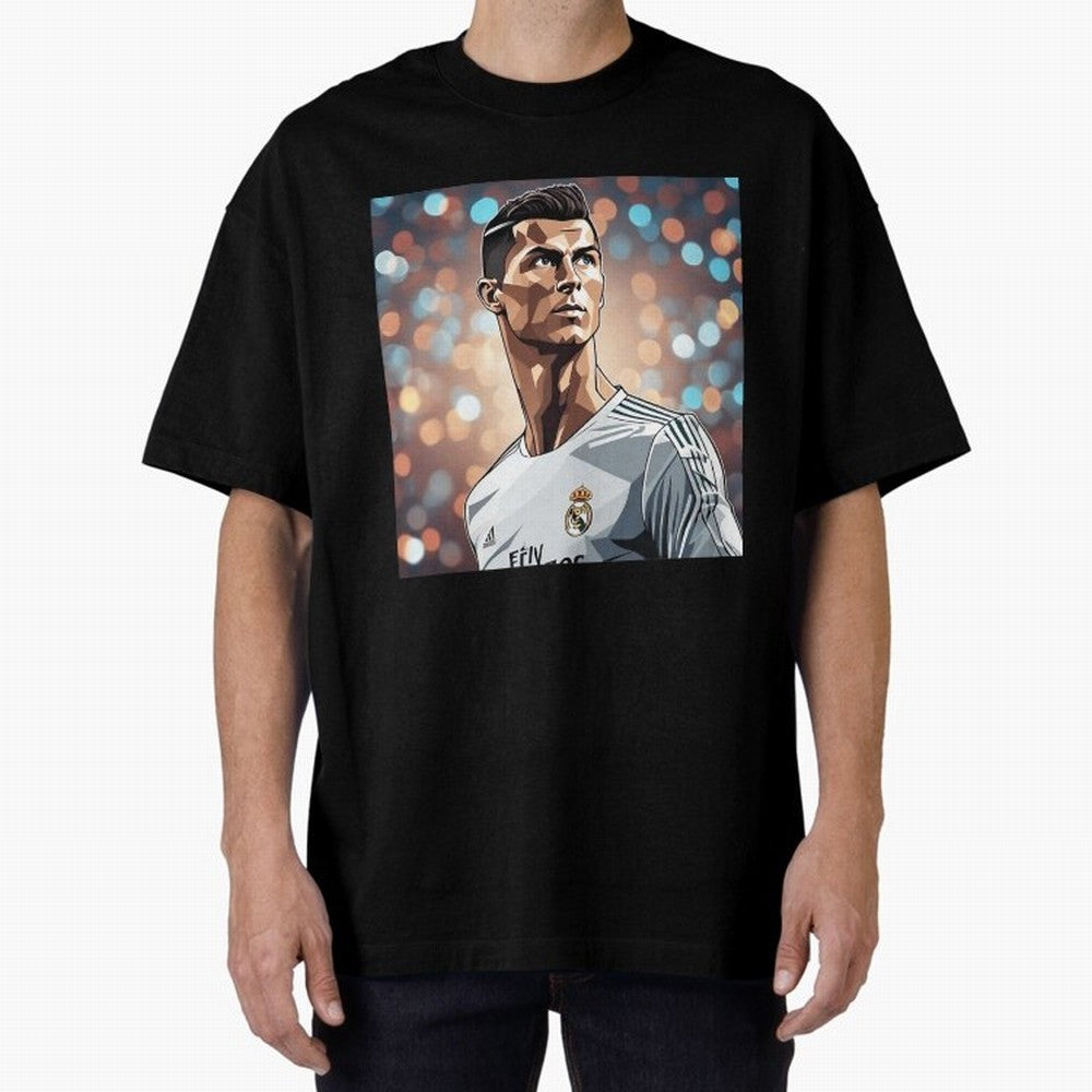Ronaldo Cr7 Cristiano The Goat Artwork Futbol Soccer Oversized T-Shirt Live for the Drama of FIFA World Cup 2026 Group Stage Spirit, Made for Argentina, France and Brazil, Cristiano Ronaldo, Haaland and CR7, Goal Celebration Energy, Supporter