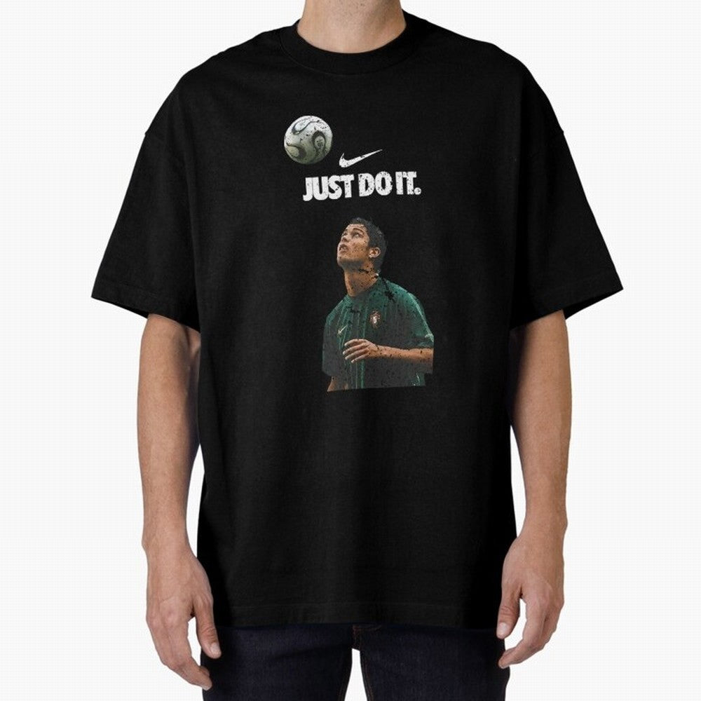 Cristiano Ronaldo Just Do It Oversized T-Shirt Follow Match Day Hype around FIFA World Cup 2026, Haaland and Mbappe, Spain and Netherlands, Stadium Chants, National Pride, Trophy Dreams and Unforgettable Football Memories; Perfect for Supporters