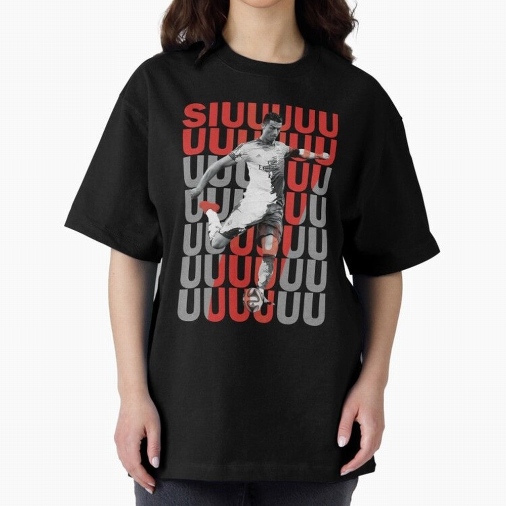Siuuuuuu Cristiano Ronaldo Oversized T-Shirt Celebrate Fan Culture around Match Day Hype around FIFA World Cup 2026, Neymar, Argentina and Brazil, Worldwide Fan Energy, Dramatic Goals, Stadium Lights and Championship Celebrations; Great for
