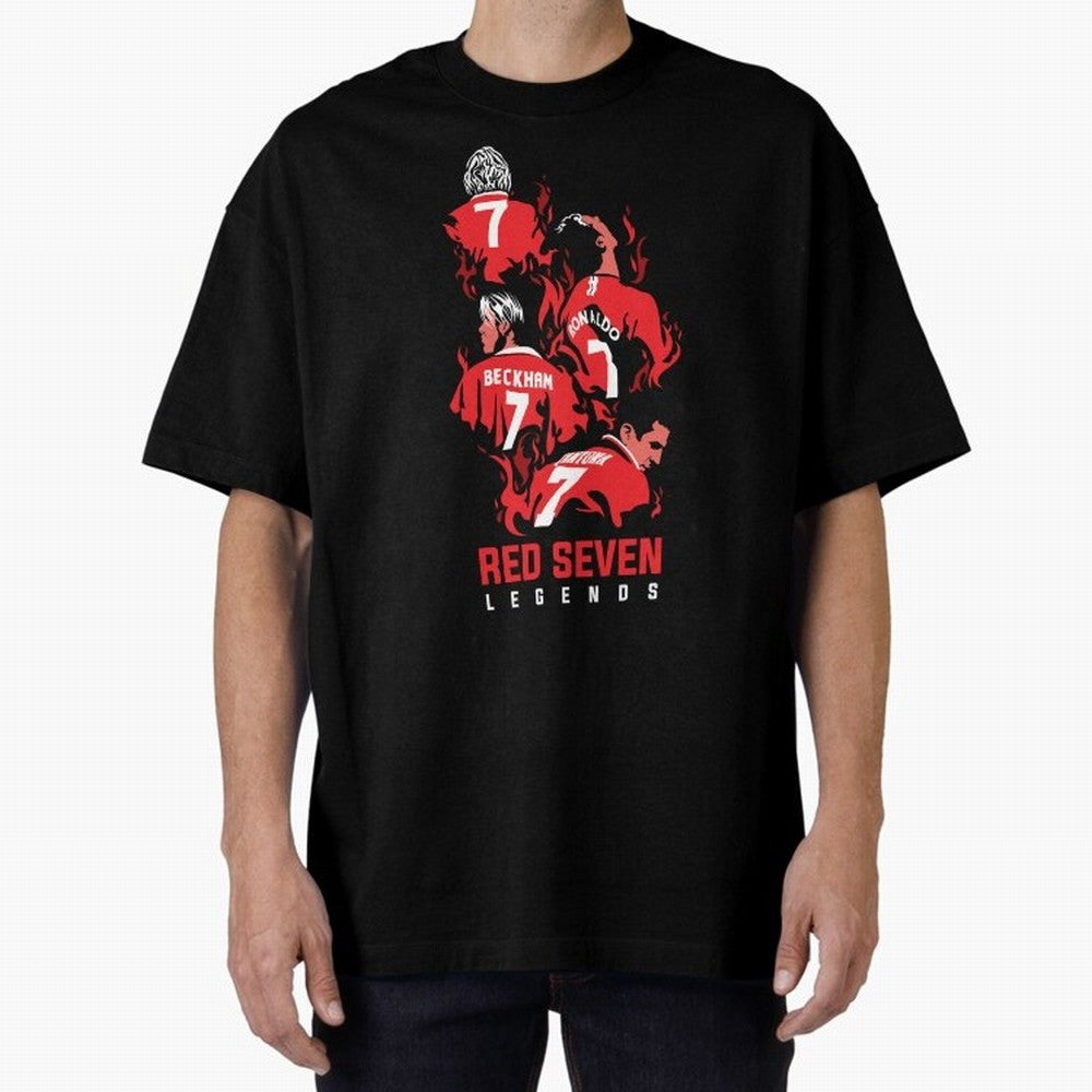 The Red Seven - Man Utd Oversized T-Shirt Back Your Heroes with FIFA World Cup 2026 for Fans of Cristiano Ronaldo, Haaland and CR7 and France, Bringing Stadium Memories, Football Loyalty, International Chants and Championship Tradition; Perfect for