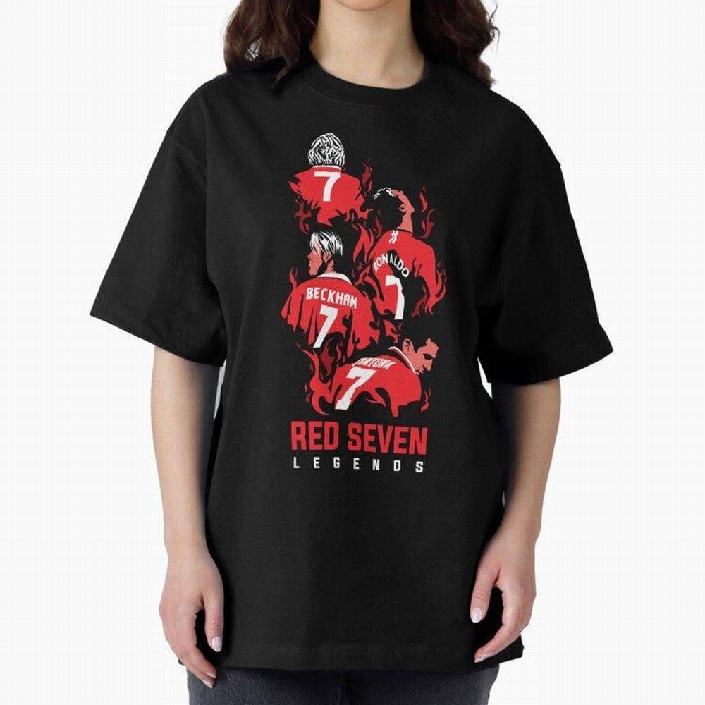 The Red Seven - Man Utd Oversized T-Shirt Back Your Heroes with FIFA World Cup 2026 for Fans of Cristiano Ronaldo, Haaland and CR7 and France, Bringing Stadium Memories, Football Loyalty, International Chants and Championship Tradition; Perfect for