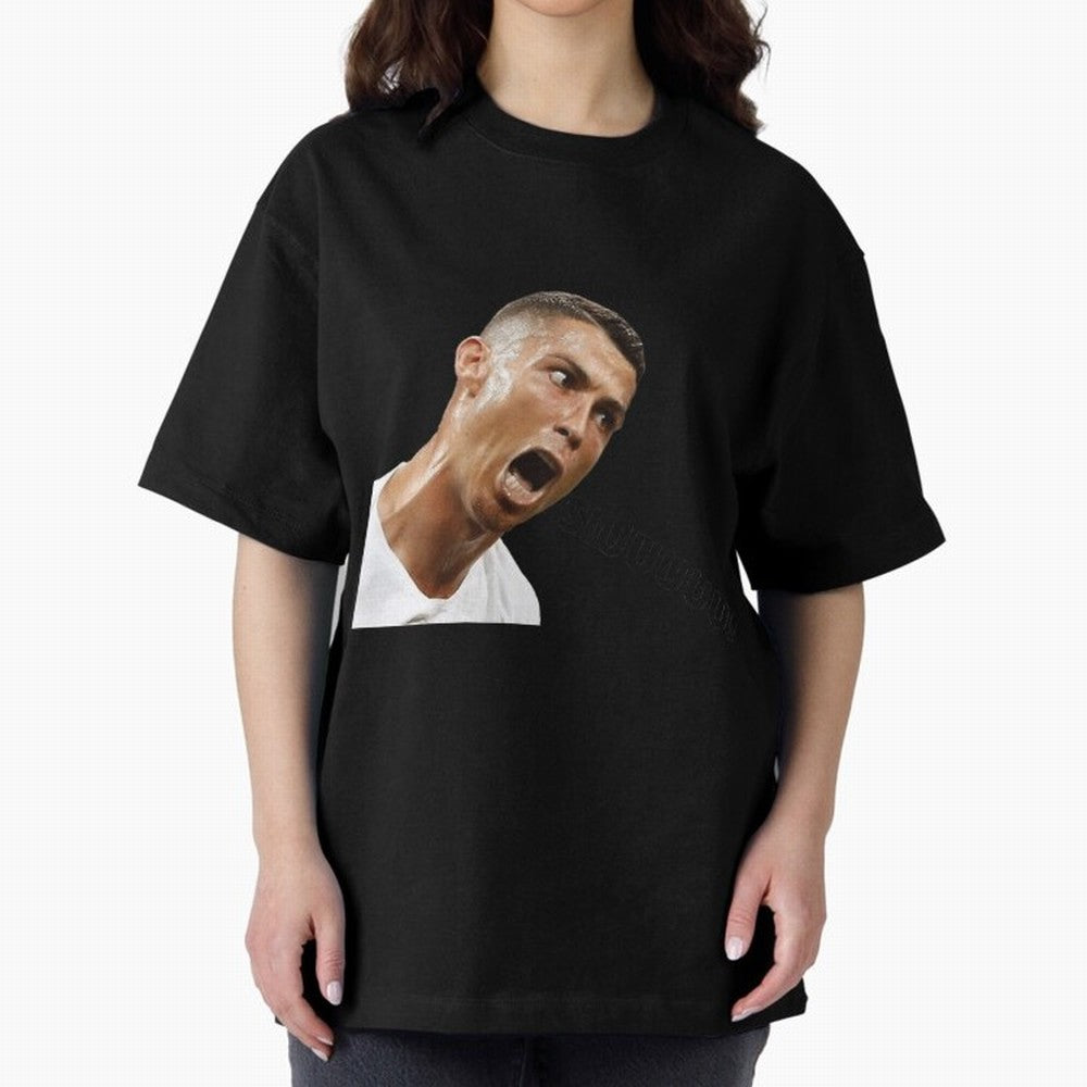 Cristiano Ronaldo Siuuu Oversized T-Shirt Make Every Kick Count in Match Day Hype around FIFA World Cup 2026 Group Stage, Mbappe and Neymar, Argentina, France and Brazil, Retro Football Energy, Iconic Rivalries, Trophy Chase Drama and Stadium