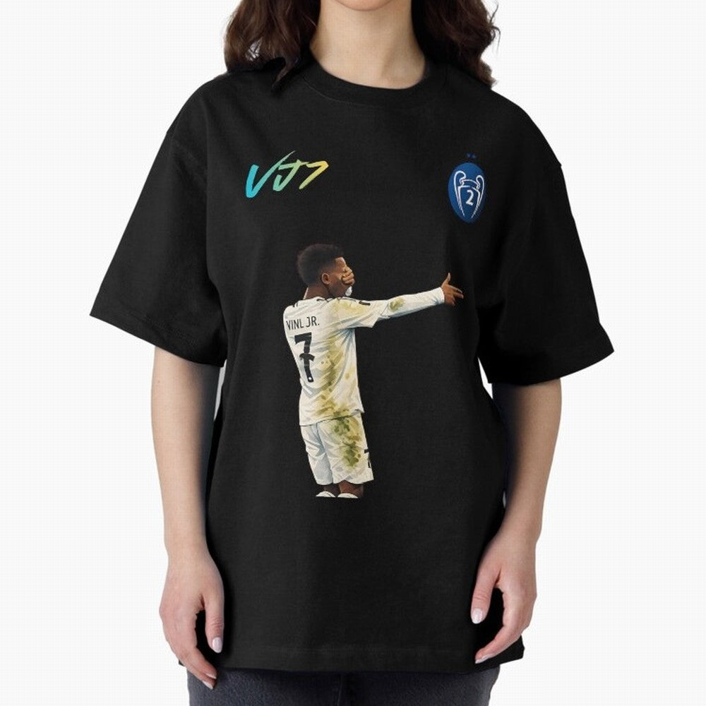 Vini Jr Oversized T-Shirt Feel the Roar of FIFA World Cup 2026 USA Canada Mexico Spirit, Connected to England, France and Netherlands, Cristiano Ronaldo, Match Day Excitement, Supporter Culture, Golden Goals and Global Football Passion; Perfect for