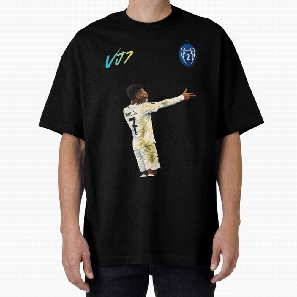 Vini Jr Oversized T-Shirt Feel the Roar of FIFA World Cup 2026 USA Canada Mexico Spirit, Connected to England, France and Netherlands, Cristiano Ronaldo, Match Day Excitement, Supporter Culture, Golden Goals and Global Football Passion; Perfect for