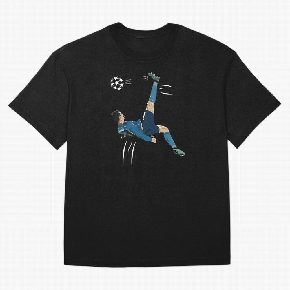 Cristiano Ronaldo Bicycle Kick Oversized T-Shirt Live for the Drama of FIFA World Cup 2026 Centered on Haaland, Brazil, Portugal and Argentina Energy, Vintage Soccer Flavor, Modern Football Stars, National Flags and Final Night Emotion; Ideal for