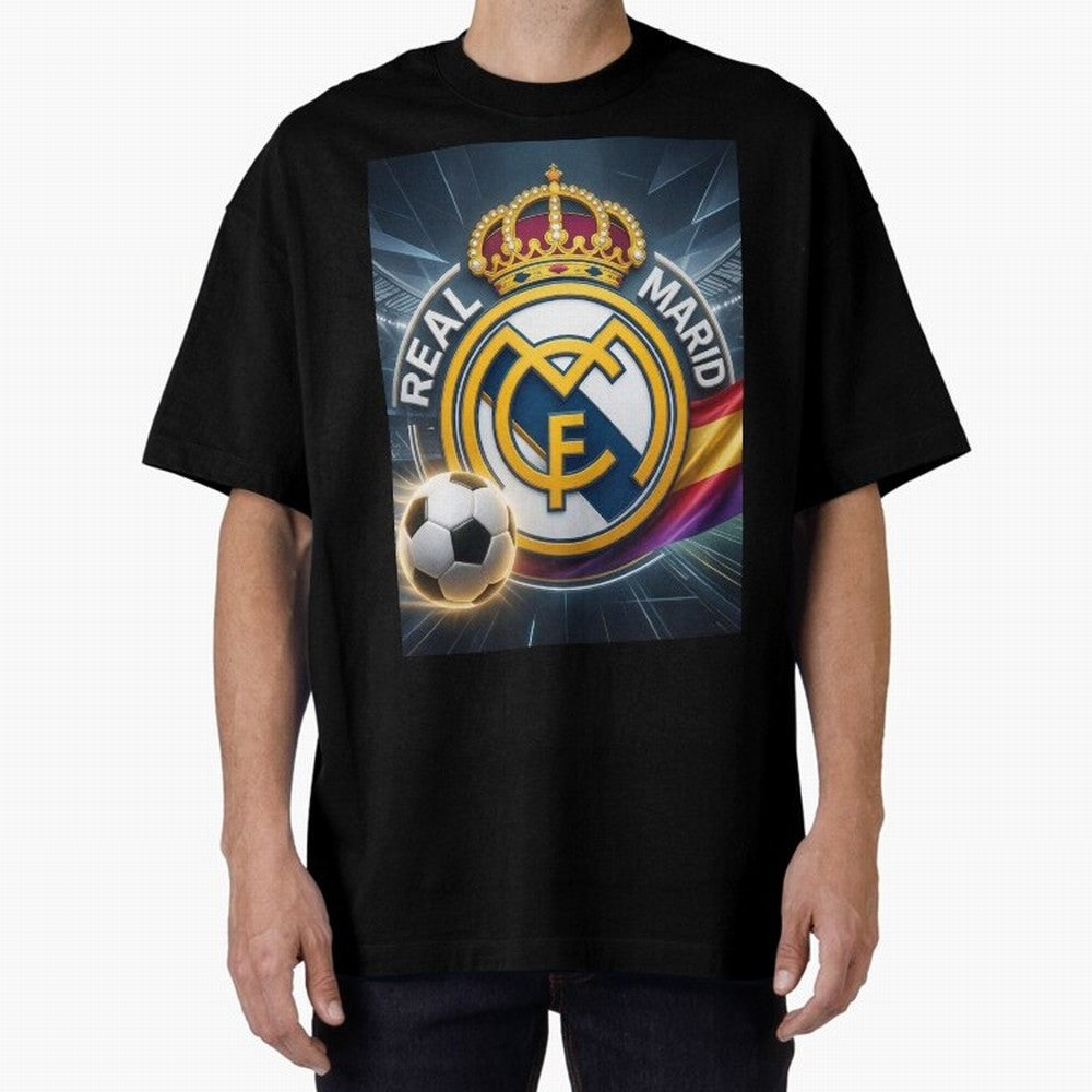 Pelot¨®n Real Madrid Oversized T-Shirt Support Iconic Players in FIFA World Cup 2026 for Fans of Cristiano Ronaldo and England and Germany, Bringing Global Supporter Spirit, Legendary Goals, National Colors and Tournament Celebration; Made for