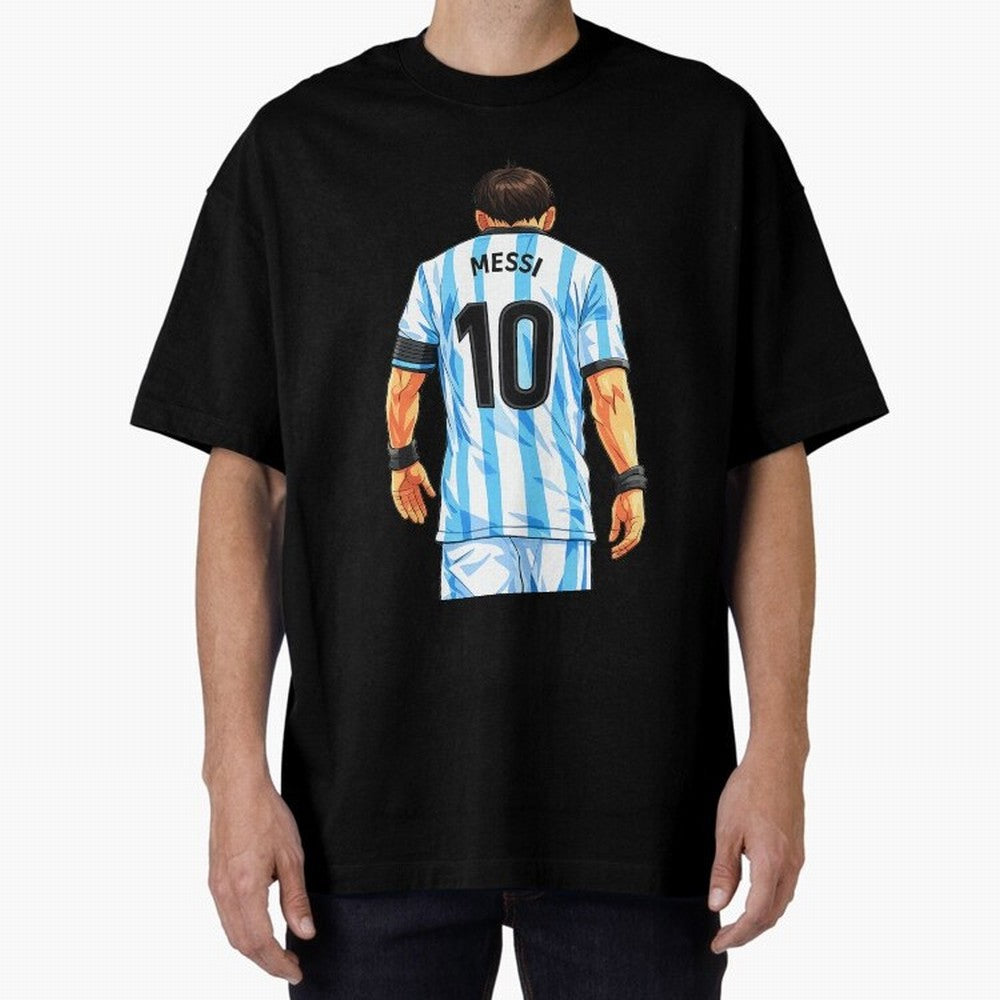 Messi Argentina 10 Oversized T-Shirt Back Your Heroes with Match Day Hype around FIFA World Cup 2026 Group Stage, Messi, CR7 and Mbappe, Brazil, Supporter Pride, Iconic Celebrations, Legendary Names and Global Match Day Energy; Perfect for