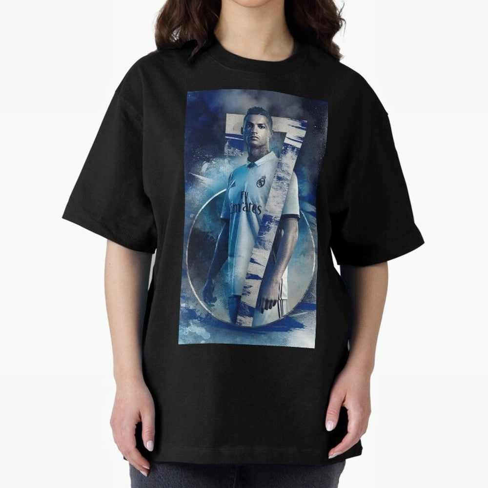 Cr7 art design wallpaper Oversized T-Shirt Celebrate Classic Football Spirit in FIFA World Cup 2026 Group Stage Spirit, Featuring England, Haaland, Tournament Hype, Historic Matchups, Family Viewing Parties and Global Sports Pride; Ideal for