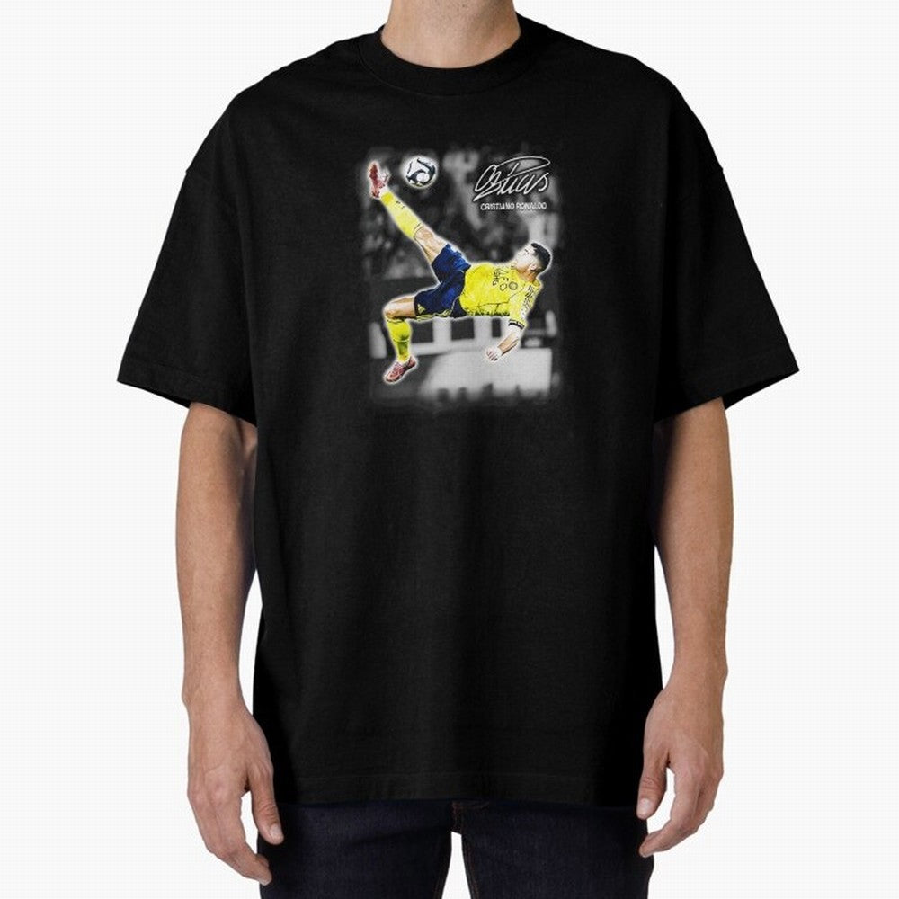 Cristiano Ronaldo Bicycle Kick Oversized T-Shirt Make Every Match About FIFA World Cup 2026 Group Stage for Fans of Messi, CR7 and Mbappe and Netherlands, Bringing Stadium Chants, National Pride, Trophy Dreams and Unforgettable Football Memories;