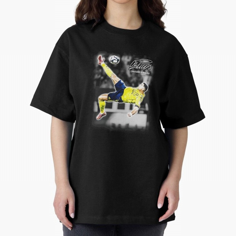 Cristiano Ronaldo Bicycle Kick Oversized T-Shirt Make Every Match About FIFA World Cup 2026 Group Stage for Fans of Messi, CR7 and Mbappe and Netherlands, Bringing Stadium Chants, National Pride, Trophy Dreams and Unforgettable Football Memories;