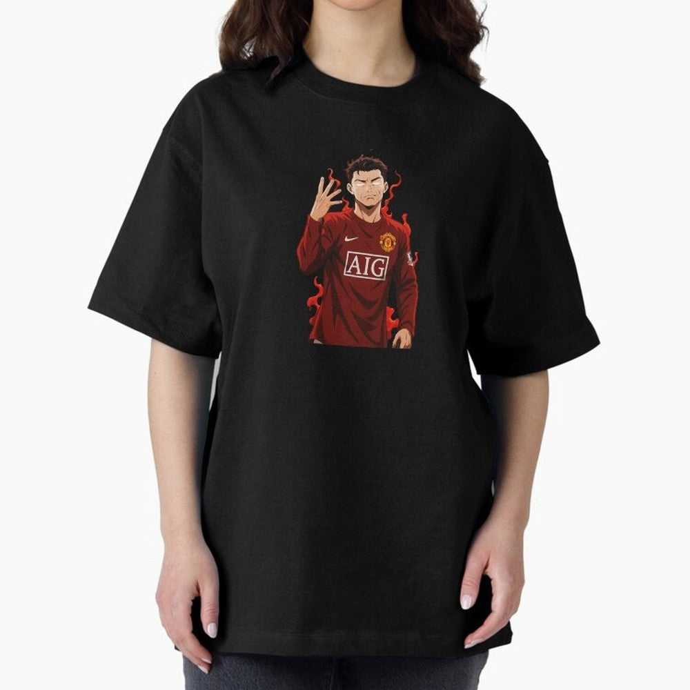 Cristiano Ronaldo Anime Art Blue Lock Inspired Football Legend Oversized T-Shirt Celebrate Global Passion for Match Day Hype around FIFA World Cup 2026 USA Canada Mexico, Haaland and Mbappe, England and Germany, Global Supporter Spirit, Legendary