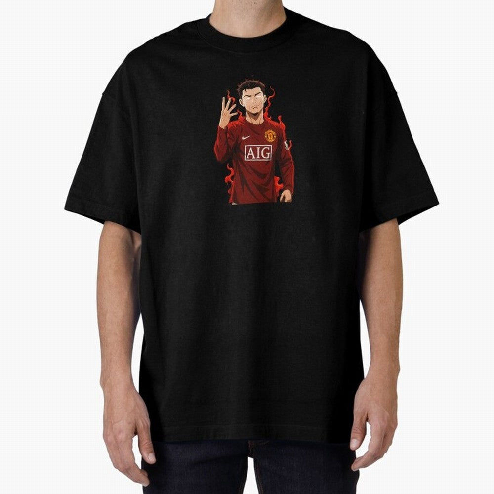Cristiano Ronaldo Anime Art Blue Lock Inspired Football Legend Oversized T-Shirt Celebrate Global Passion for Match Day Hype around FIFA World Cup 2026 USA Canada Mexico, Haaland and Mbappe, England and Germany, Global Supporter Spirit, Legendary
