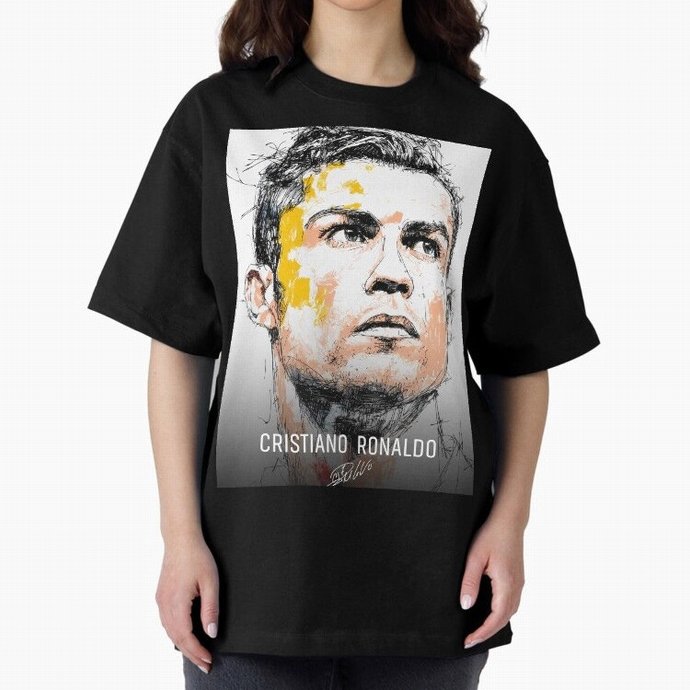 Cristiano Ronaldo Cr7 Football Soccer Player Icon Legend Power Oversized T-Shirt Celebrate Golden Goal Energy in Global Football Passion for FIFA World Cup 2026 USA Canada Mexico, Connected to Cristiano Ronaldo, Haaland and CR7, Brazil, Classic