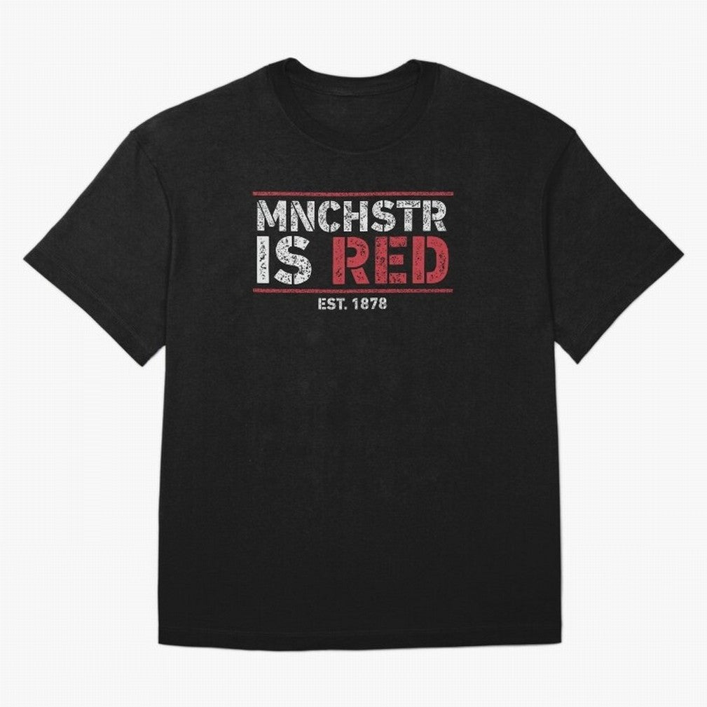 Manchester Is Red Oversized T-Shirt Bring Legendary Rivalry Energy to FIFA World Cup 2026 for Fans of Messi and France and Portugal, Bringing Global Supporter Spirit, Legendary Goals, National Colors and Tournament Celebration; Ideal for Passionate