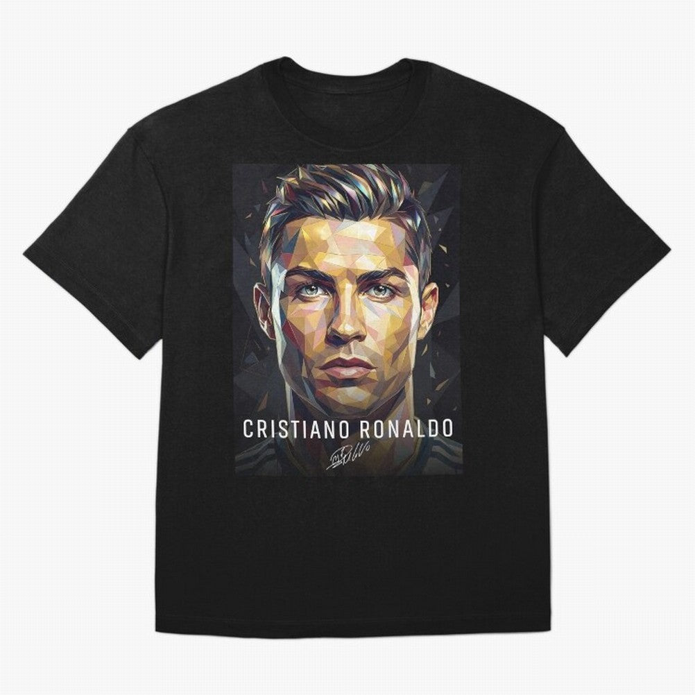 Cristiano Ronaldo Geometric Low Poly Soccer Legend Oversized T-Shirt Discover Match Day Hype around FIFA World Cup 2026 USA Canada Mexico, Messi, Neymar and Mbappe, Netherlands, Vintage Soccer Flavor, Modern Football Stars, National Flags and Final