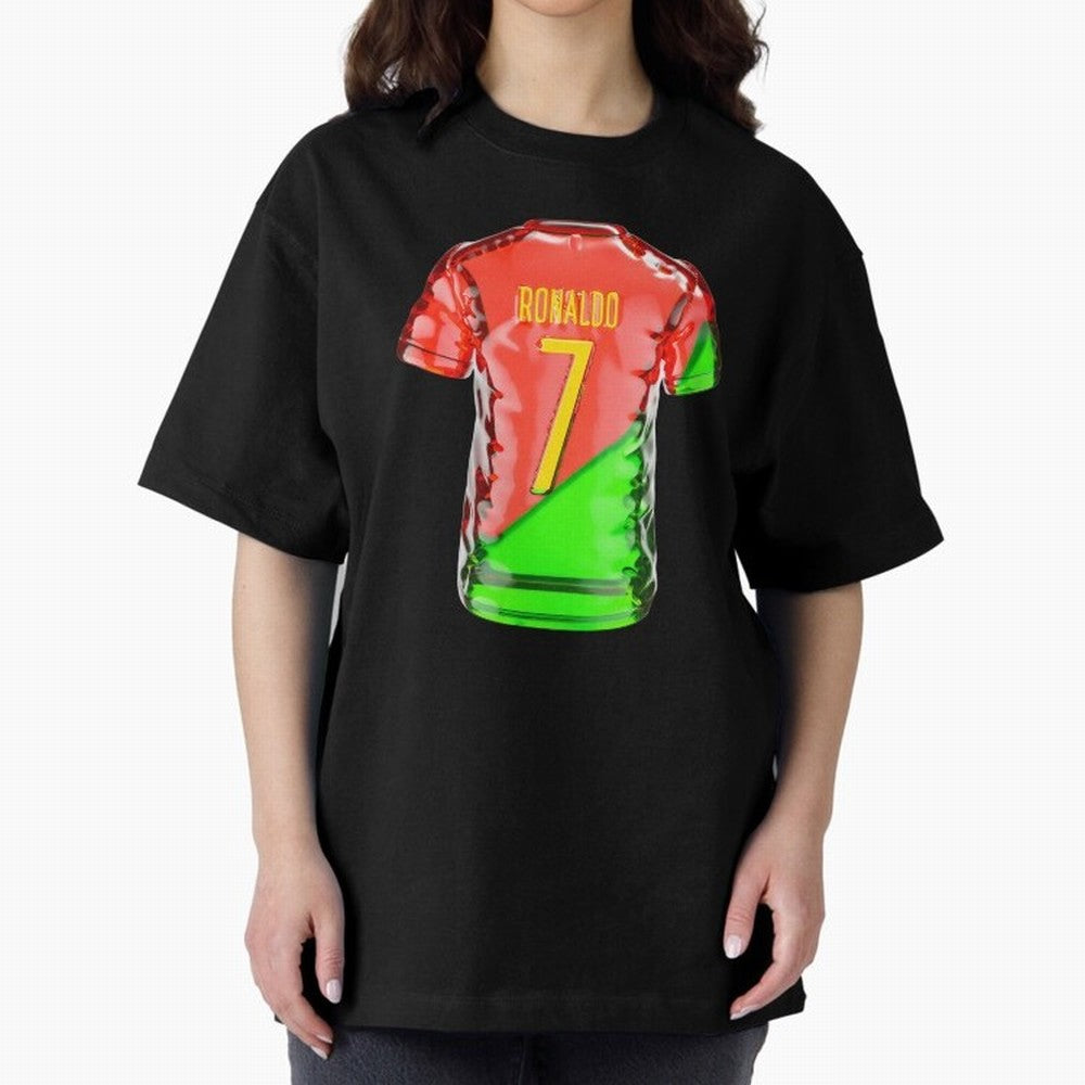 Cristiano Ronaldo Oversized T-Shirt Celebrate Global Passion for Match Day Hype around FIFA World Cup 2026 USA Canada Mexico, Messi and Cristiano Ronaldo, Brazil, Stadium Memories, Football Loyalty, International Chants and Championship Tradition;