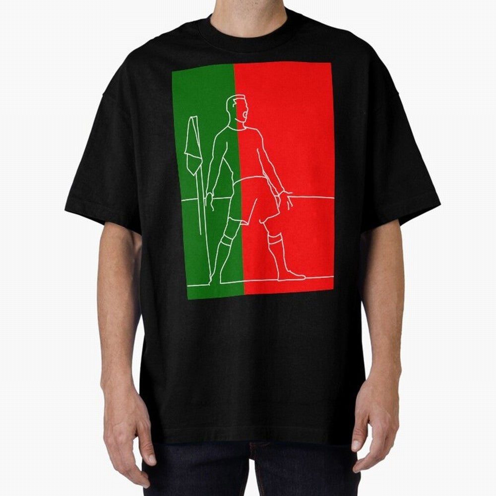 Siuuu! (color) Oversized T-Shirt Support Global Football Passion for FIFA World Cup 2026 USA Canada Mexico, Highlighting Haaland, Spain and Netherlands, Retro Football Energy, Iconic Rivalries, Trophy Chase Drama and Stadium Atmosphere; Made for