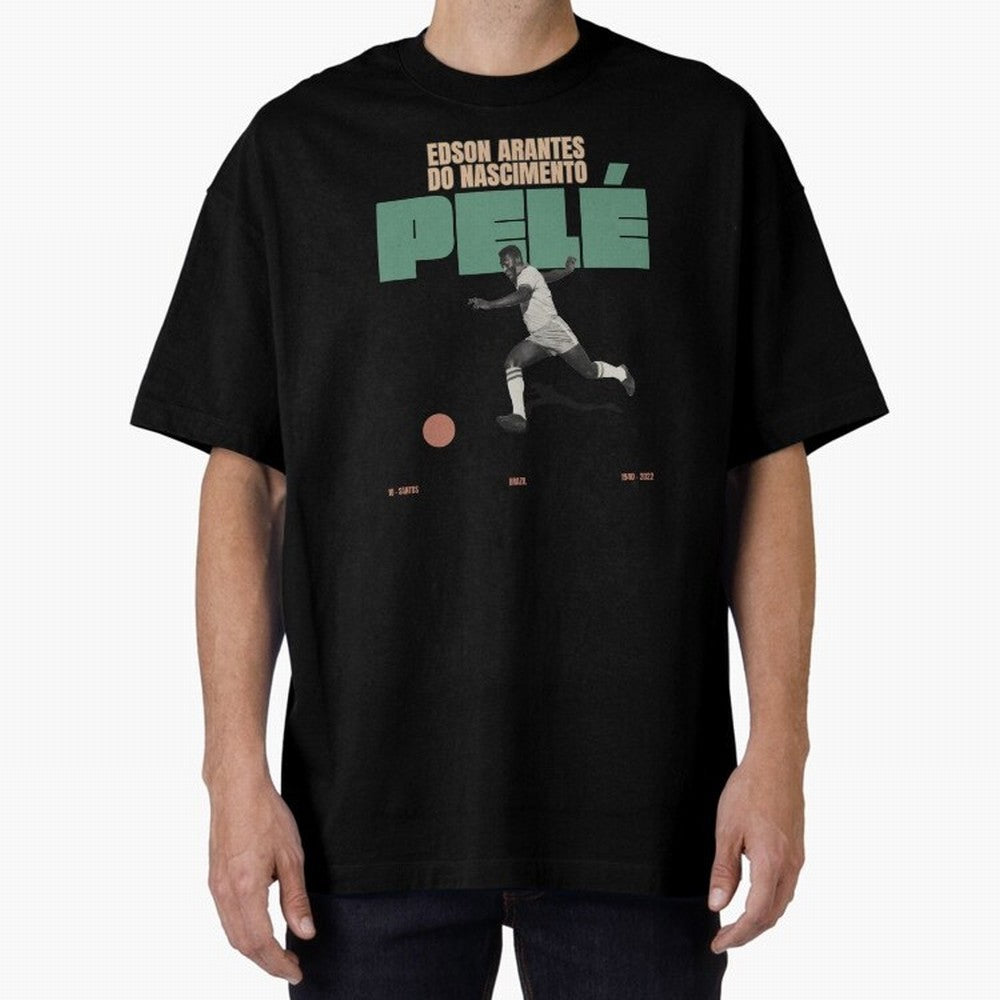 Pele Minimalist Oversized T-Shirt Showcase FIFA World Cup 2026 Made for Neymar, Brazil Energy, Vintage Soccer Flavor, Modern Football Stars, National Flags and Final Night Emotion; Built for Supporters Chasing Trophy Dreams, Final Match Excitement