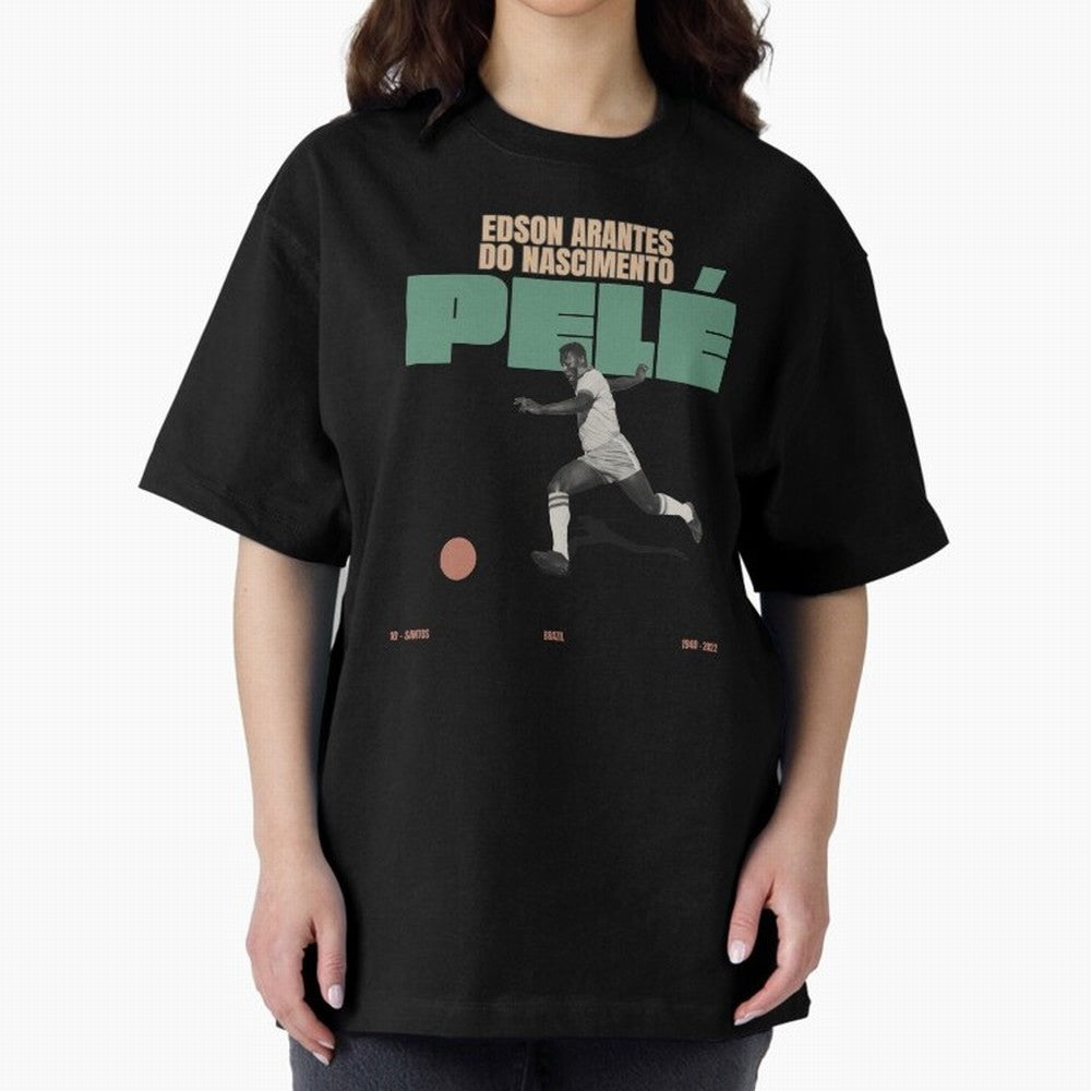 Pele Minimalist Oversized T-Shirt Showcase FIFA World Cup 2026 Made for Neymar, Brazil Energy, Vintage Soccer Flavor, Modern Football Stars, National Flags and Final Night Emotion; Built for Supporters Chasing Trophy Dreams, Final Match Excitement