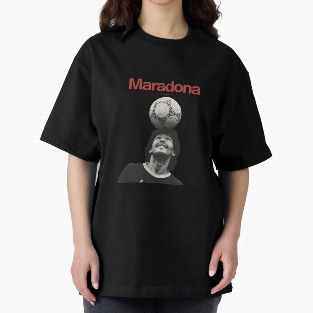 Diego Maradona Minimalist Oversized T-Shirt Celebrate Golden Goal Energy in Global Football Passion for FIFA World Cup 2026, Capturing Haaland and Mbappe, Germany, Soccer Culture, Superstar Moments, National Team Dreams and Competitive Fire; Ideal