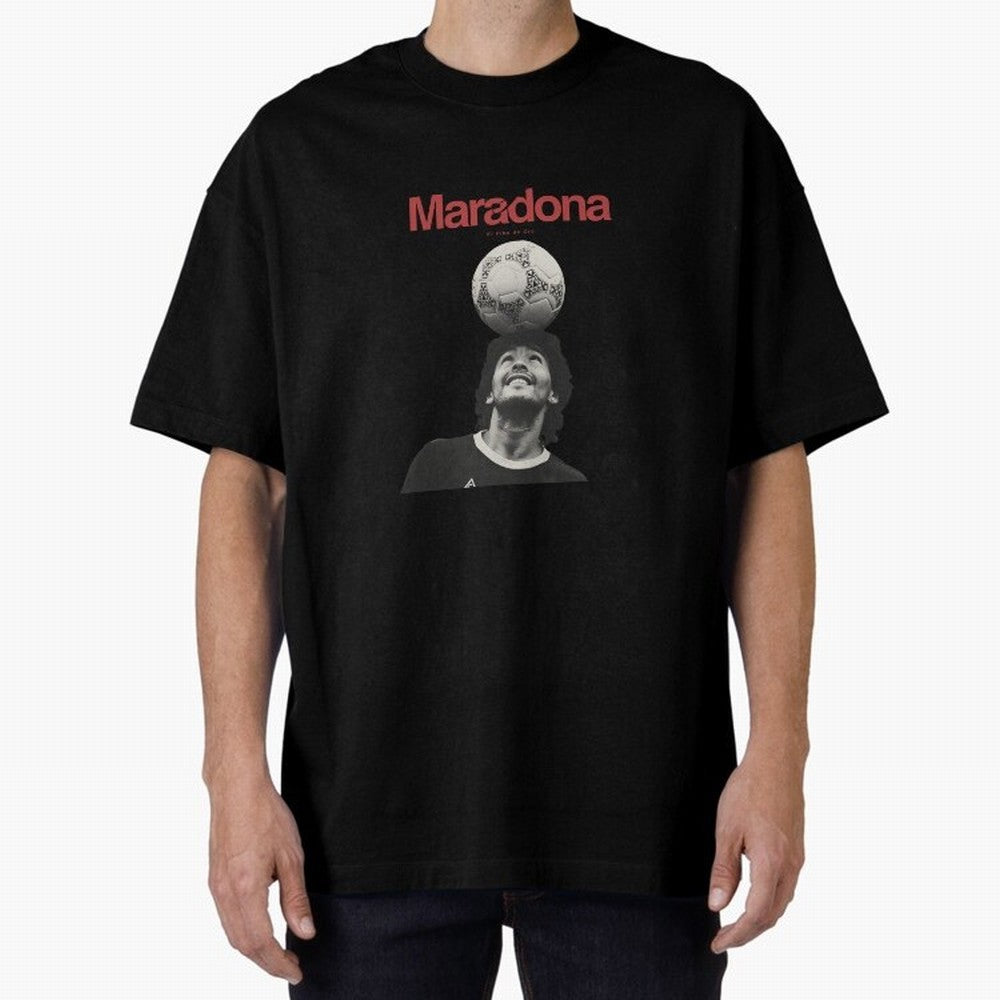 Diego Maradona Minimalist Oversized T-Shirt Celebrate Golden Goal Energy in Global Football Passion for FIFA World Cup 2026, Capturing Haaland and Mbappe, Germany, Soccer Culture, Superstar Moments, National Team Dreams and Competitive Fire; Ideal